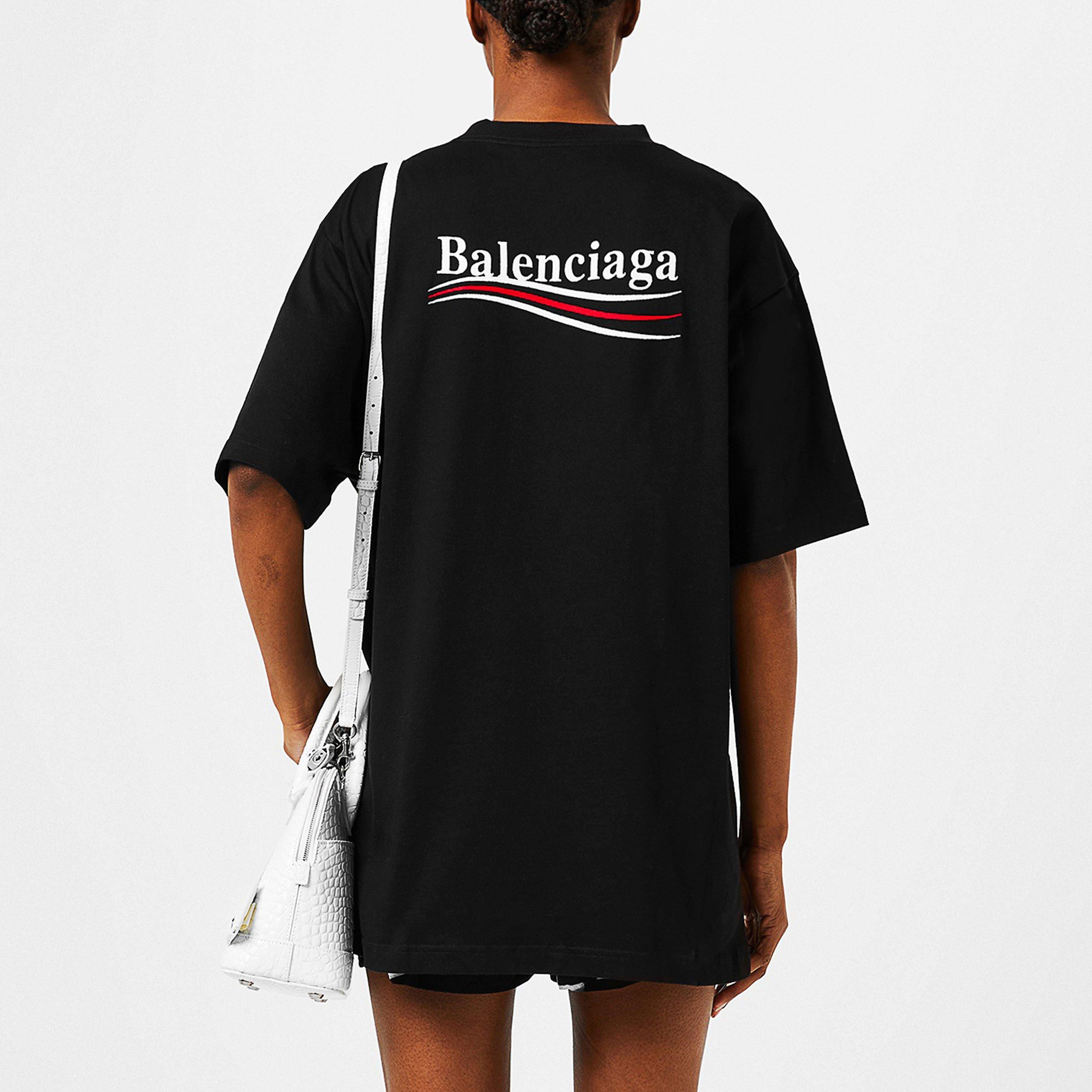 Black 1070 - Balenciaga - Political Logo Oversized T-Shirt - 3