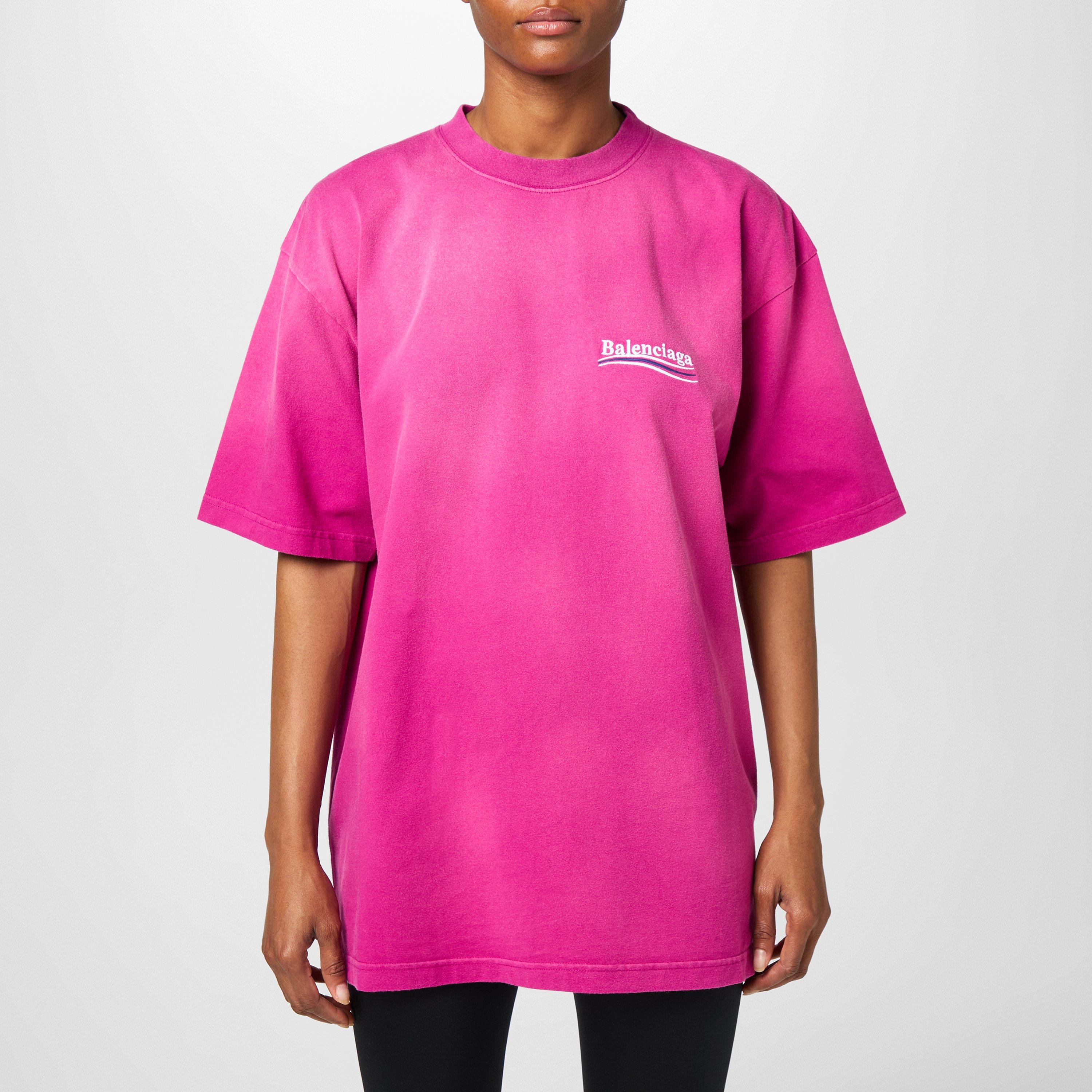 Pink 5282 - Balenciaga - Political Logo Oversized T-Shirt - 1