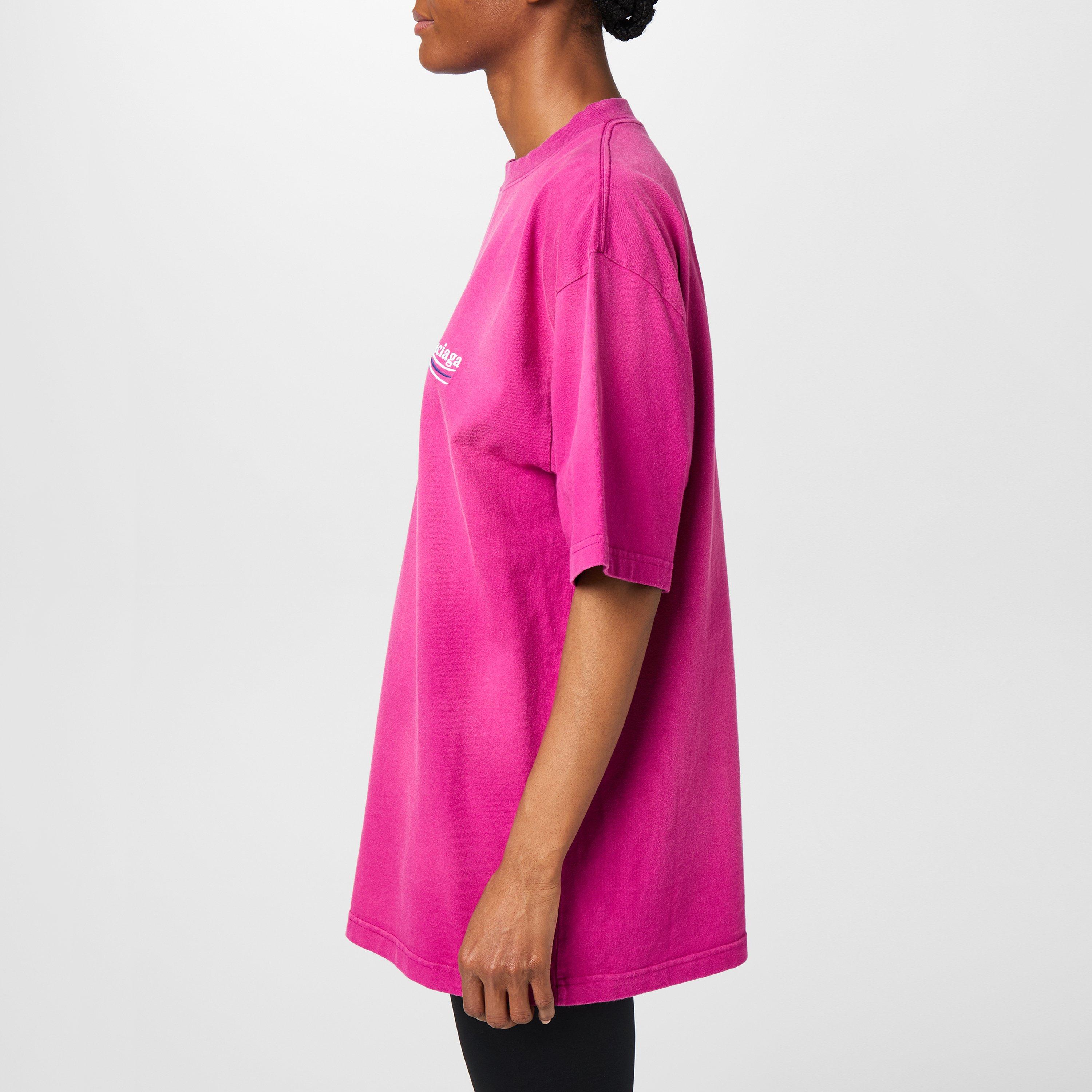 Pink 5282 - Balenciaga - Political Logo Oversized T-Shirt - 2