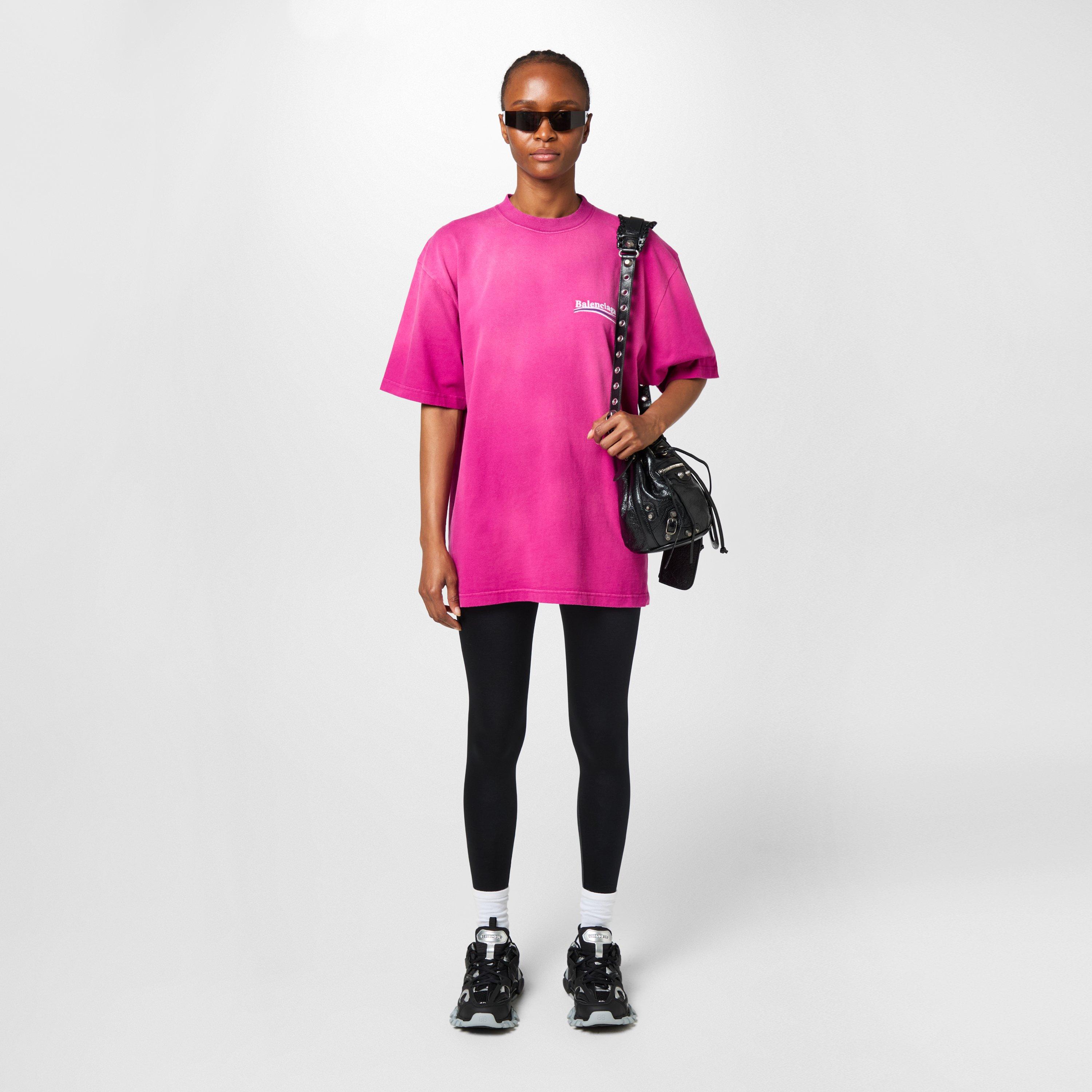 Pink 5282 - Balenciaga - Political Logo Oversized T-Shirt - 4