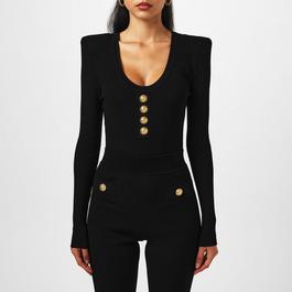 Balmain Button Knit Bodysuit