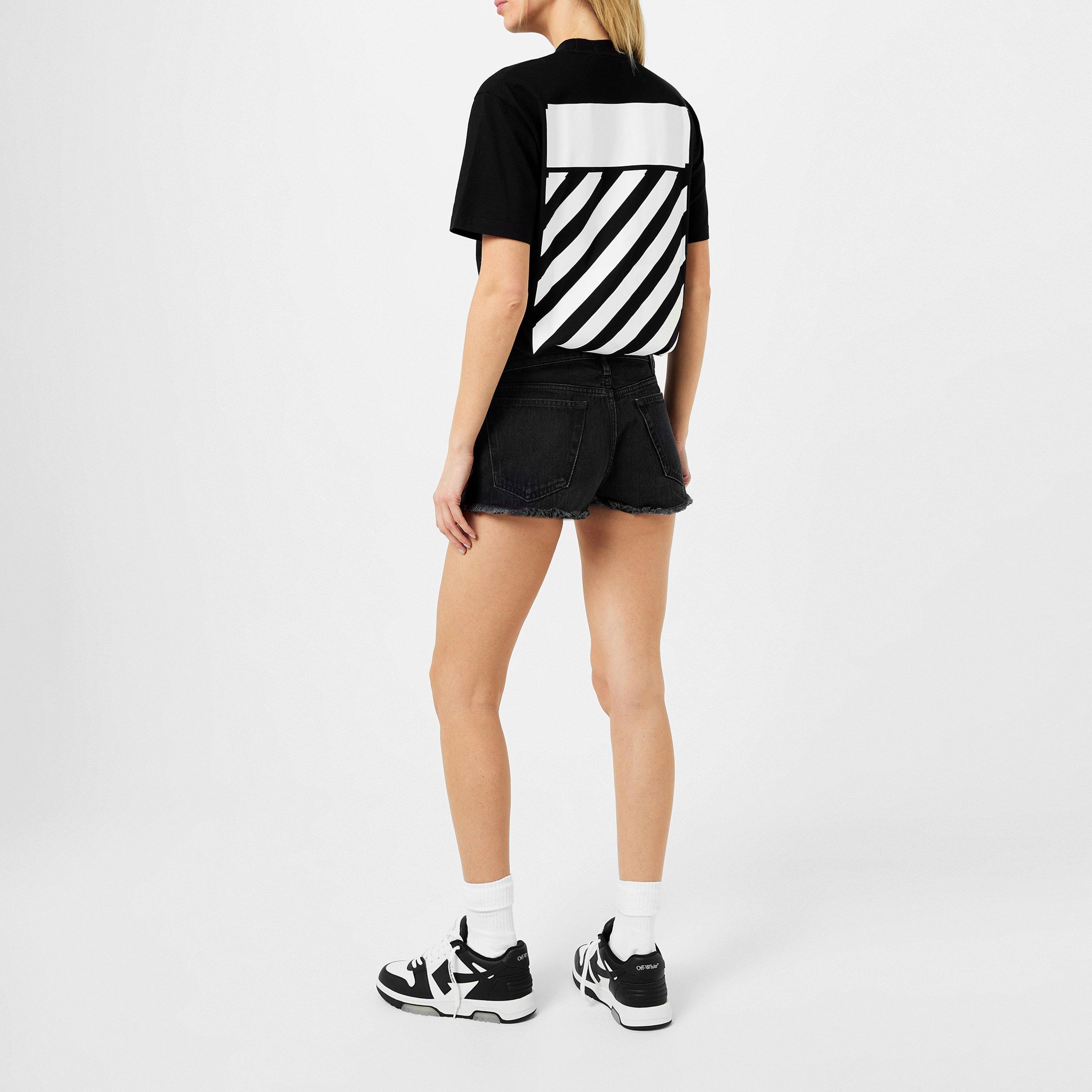 Black 1001 - Off White - Women's Diagonal Logo T-Shirt - 2