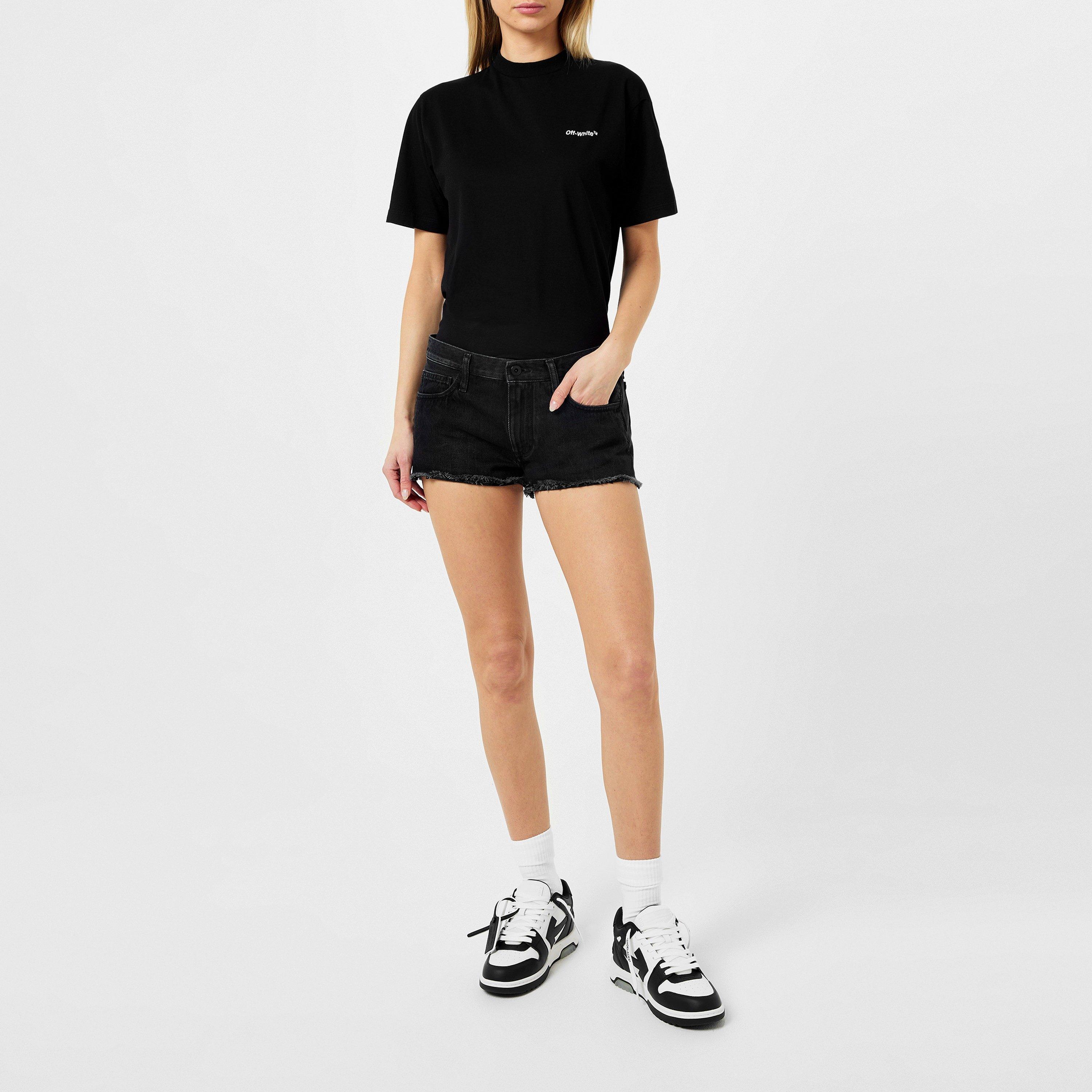Black 1001 - Off White - Women's Diagonal Logo T-Shirt - 4