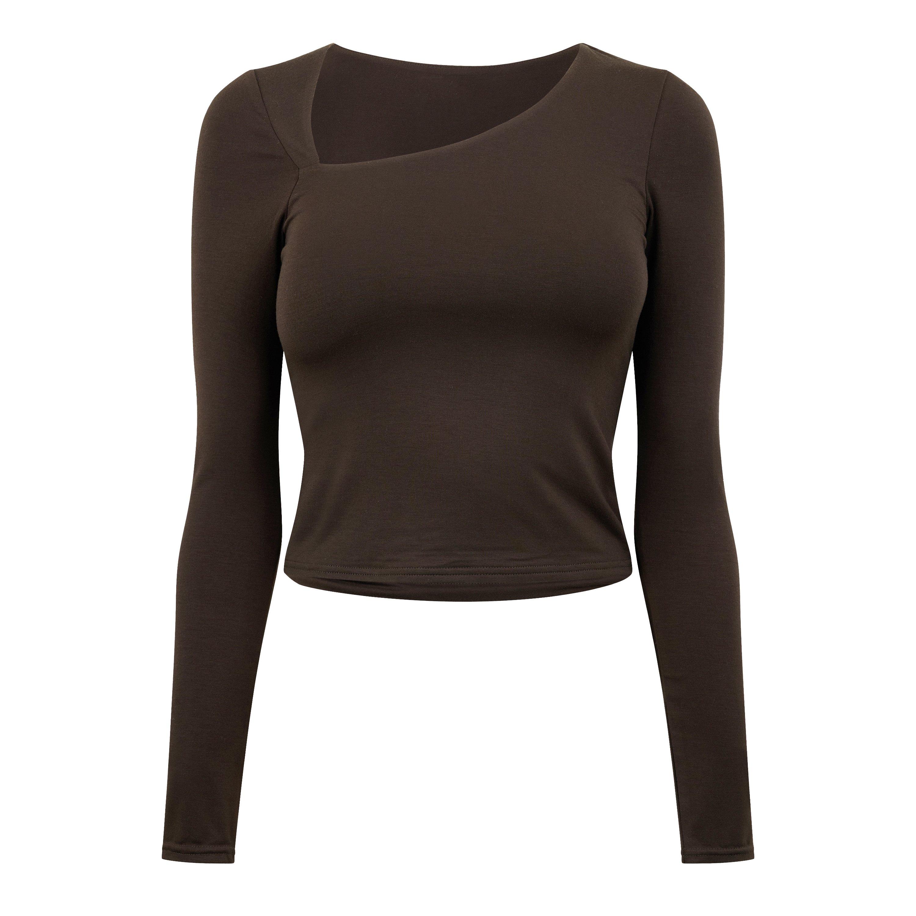 Castanho - Jack Wills - Women's JW Slash Long-Sleeve T-Shirt - 1