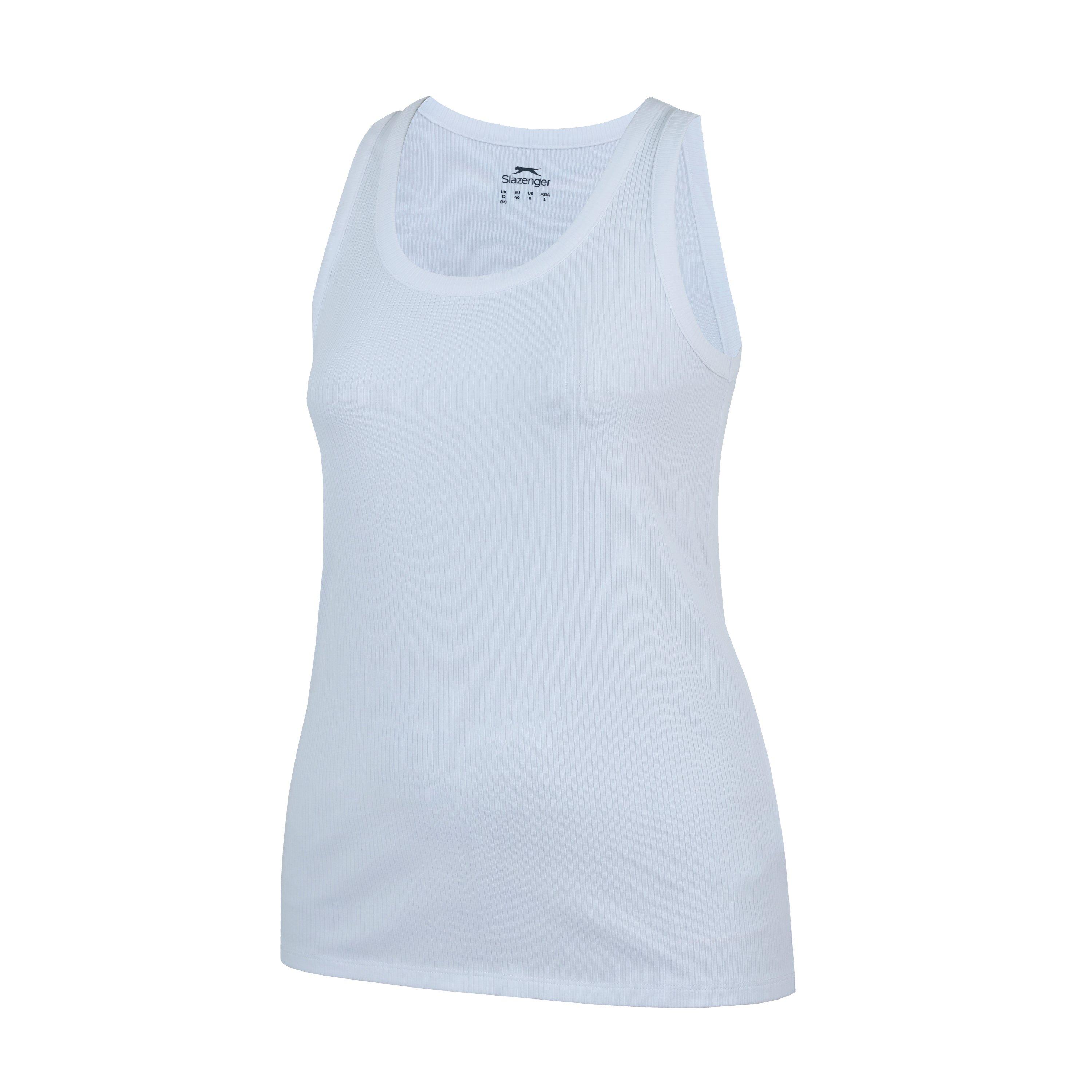 White - Slazenger - Women's Slaz Ribbed Tank Vest - 3