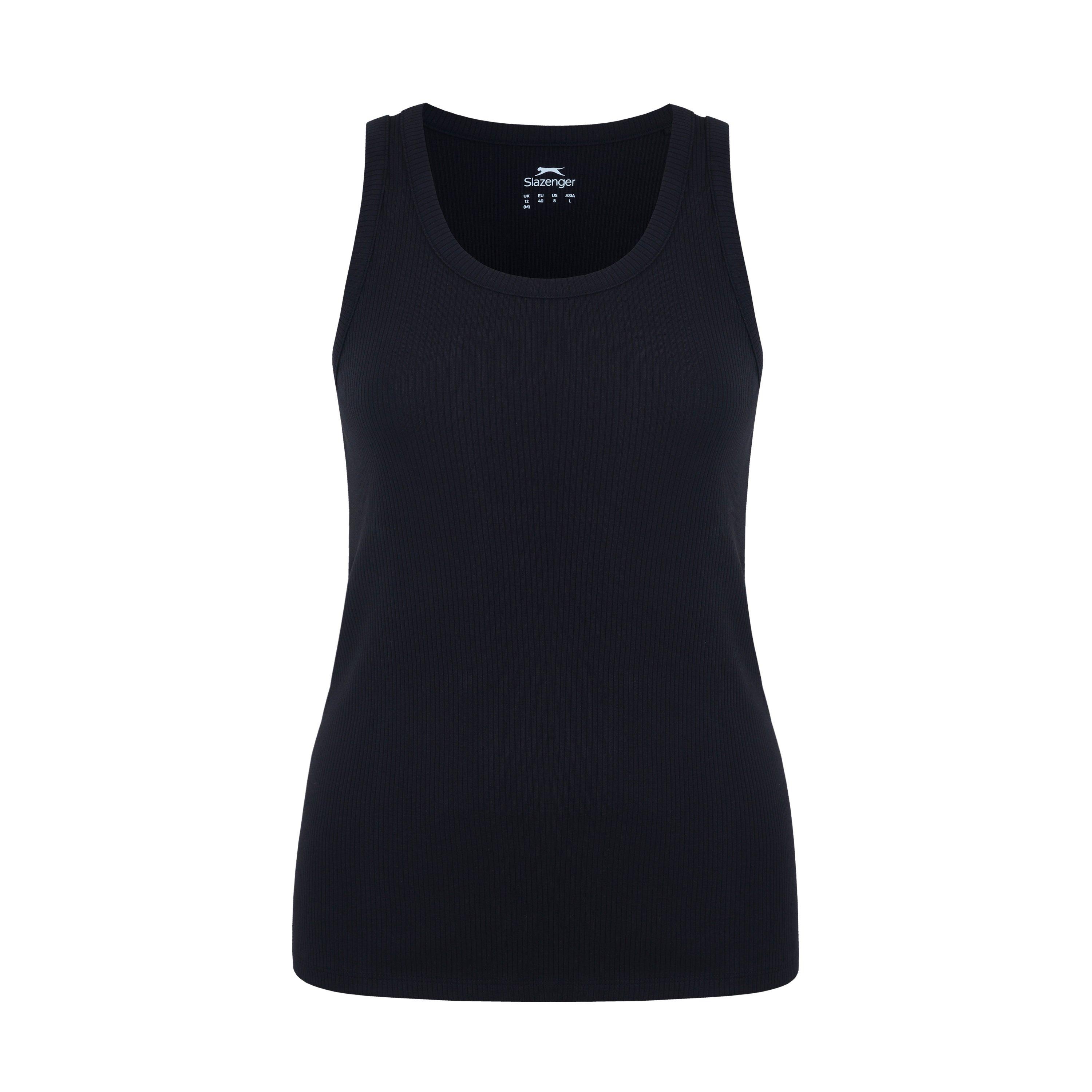 Slazenger Women's Slaz Ribbed Tank Vest - Black - 10 (38)