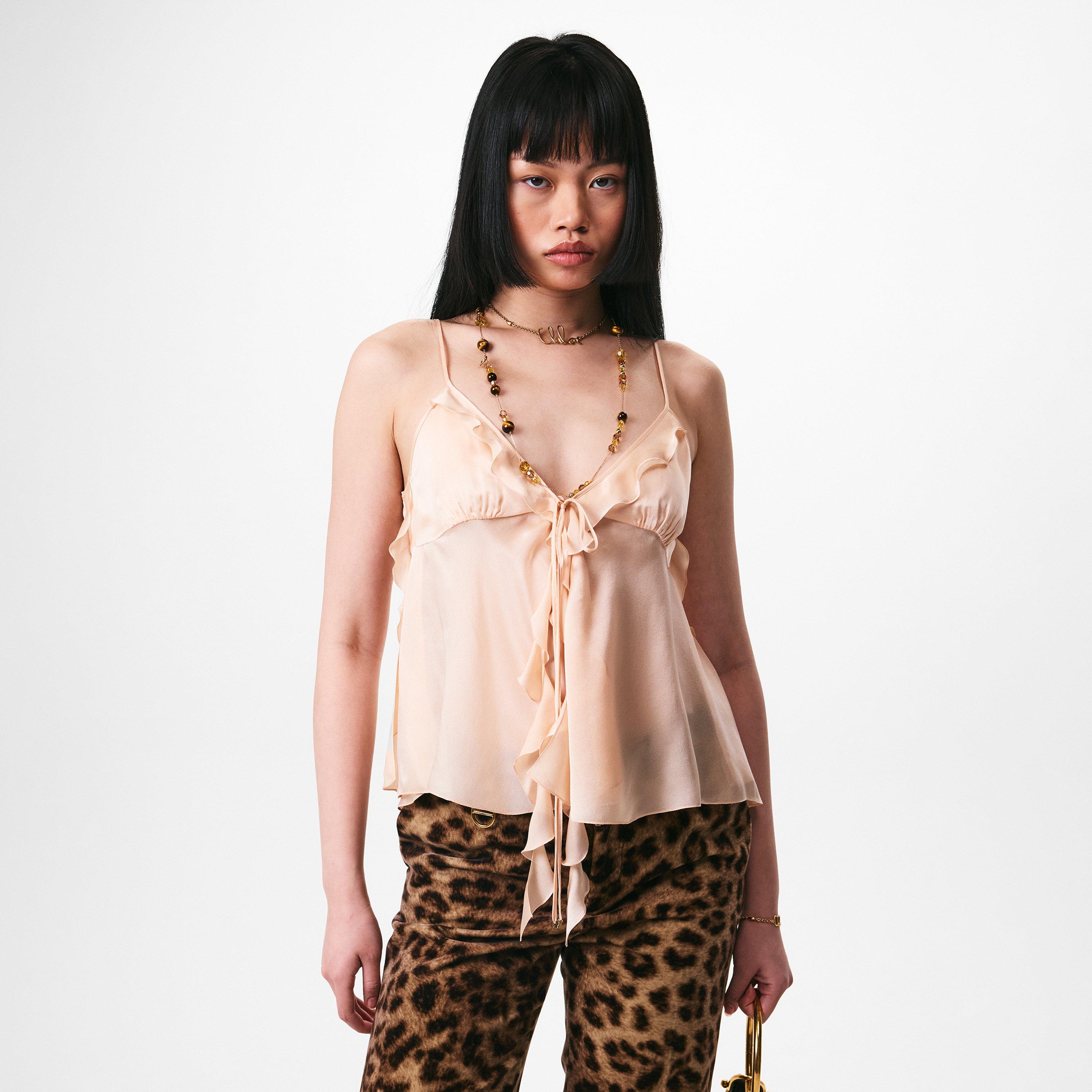 Delicate Pink - Chloe - Women's Silk Lightweight Adjustable Straps Cami Top - 2