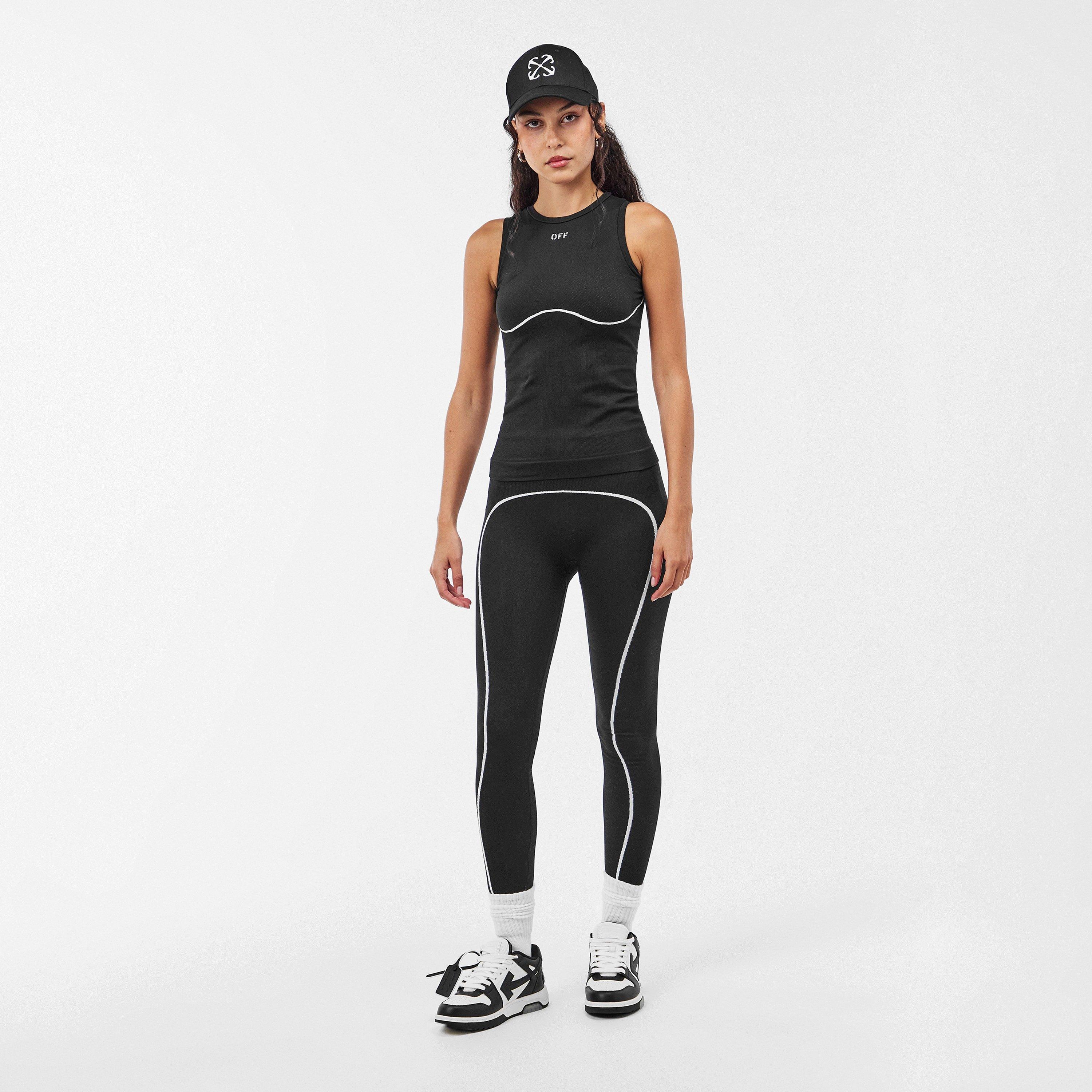 Black - Off White - Women's Seamless Cami Top - 6