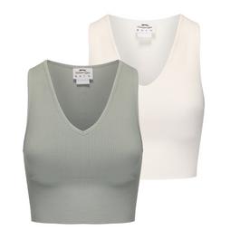 Slazenger 2pk Croptank Womens