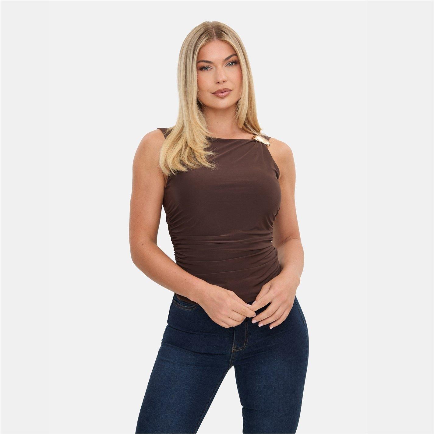 Brown - I Saw It First - Slinky Fashion Top - 1