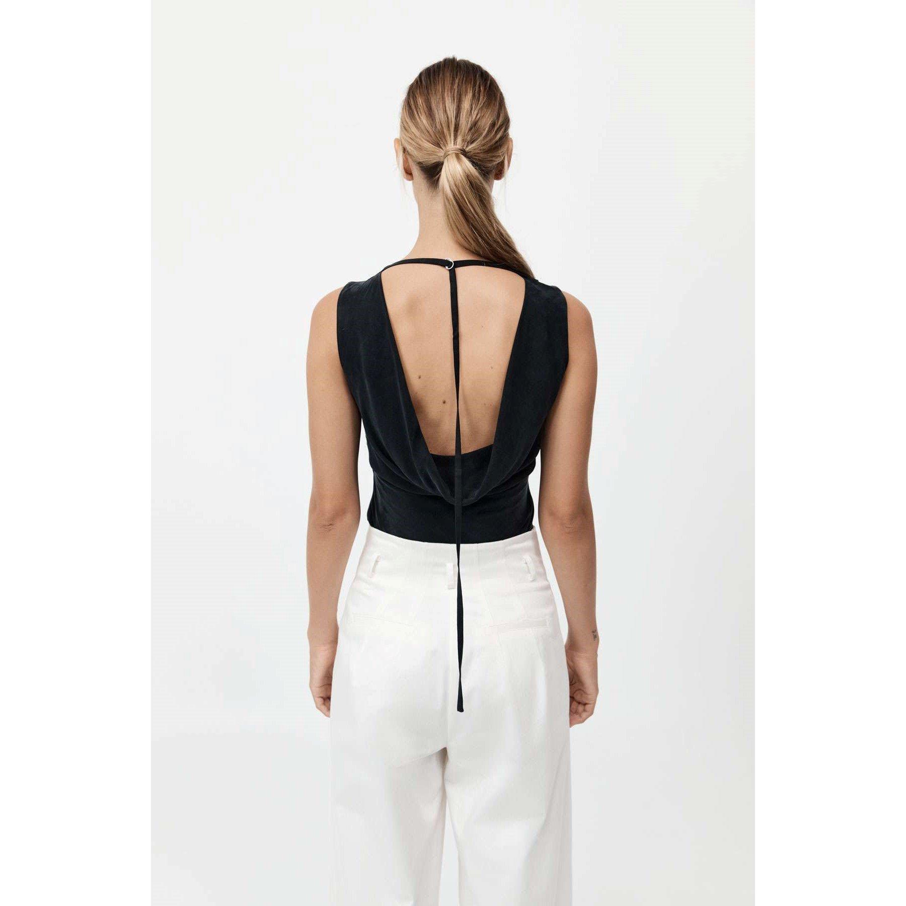 Black - St. Agni - Women's Draped Cowl Vest - 3
