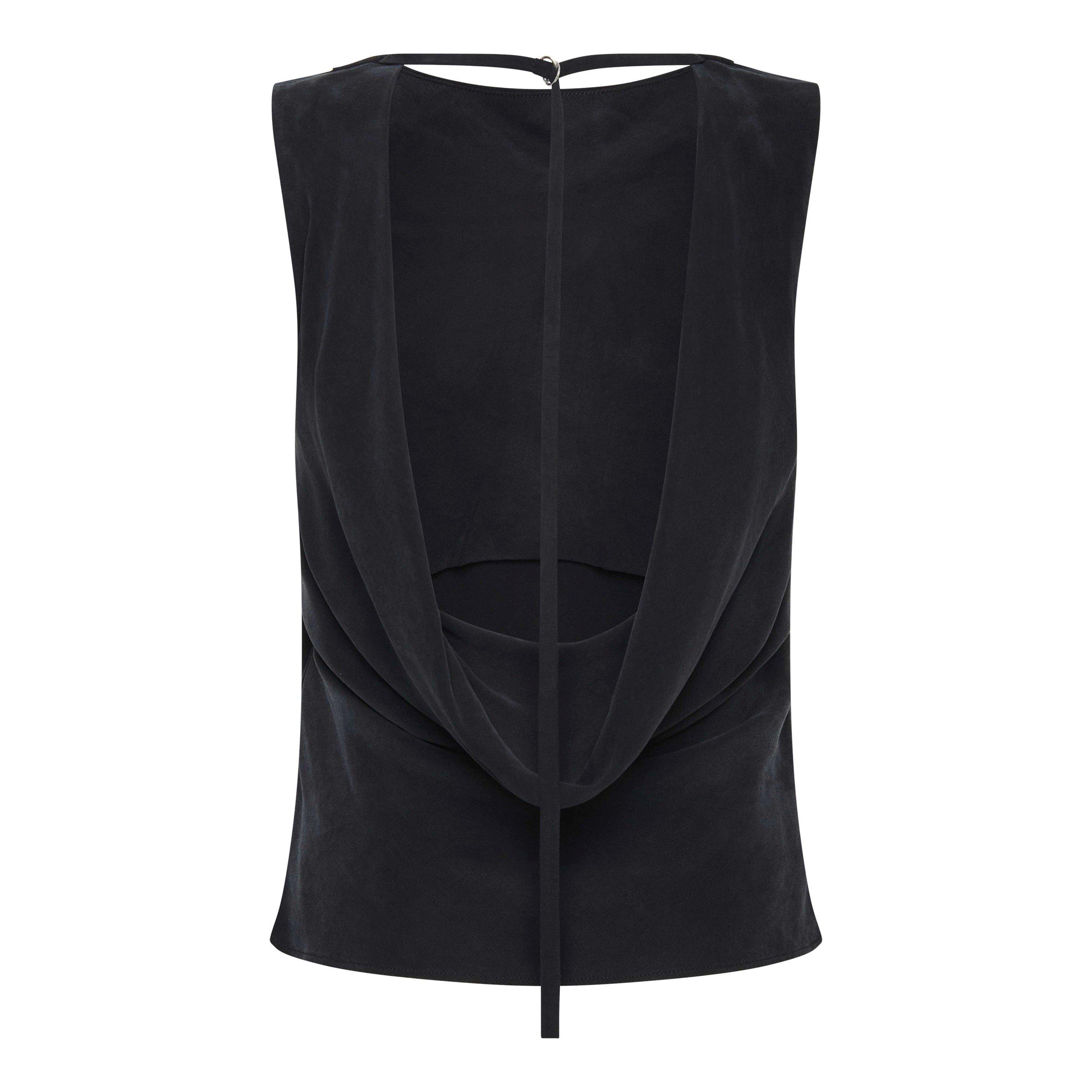 Black - St. Agni - Women's Draped Cowl Vest - 5