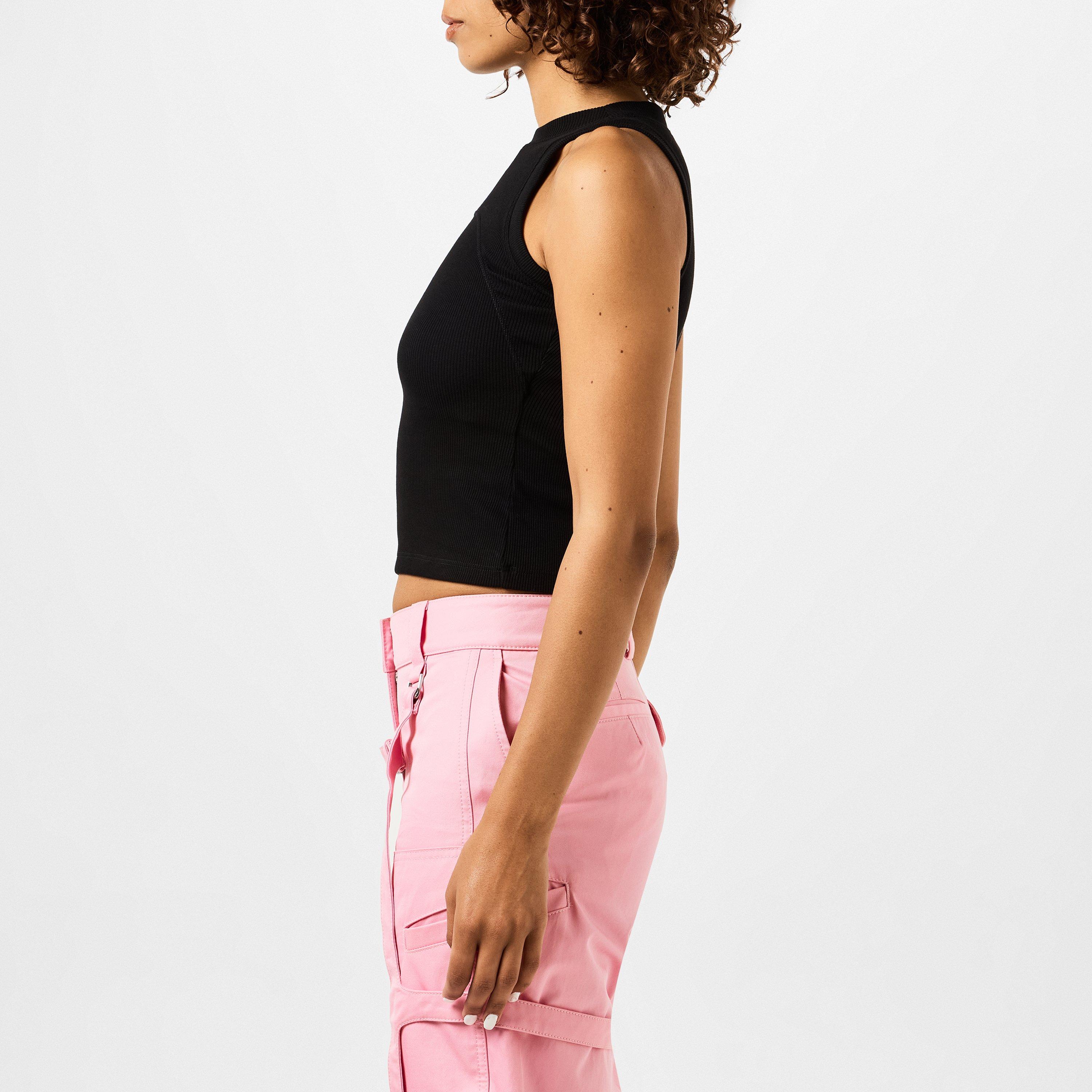 Black - Off White - Women's Stmp Rb Ribbed Tank Top - 2