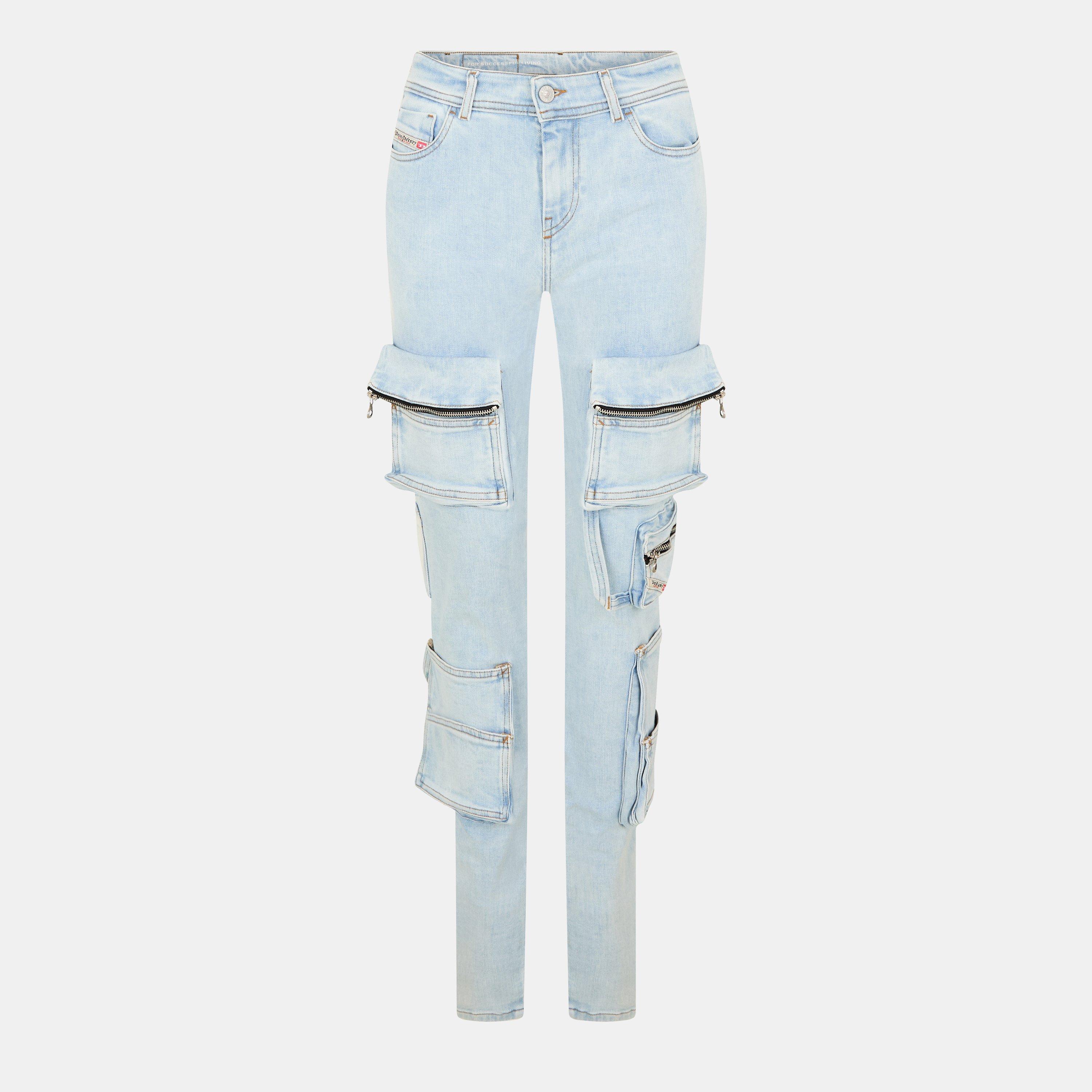 Blue Denim - Diesel - Women's Denim Stretch Mid Rise Skinny Jeans - 1