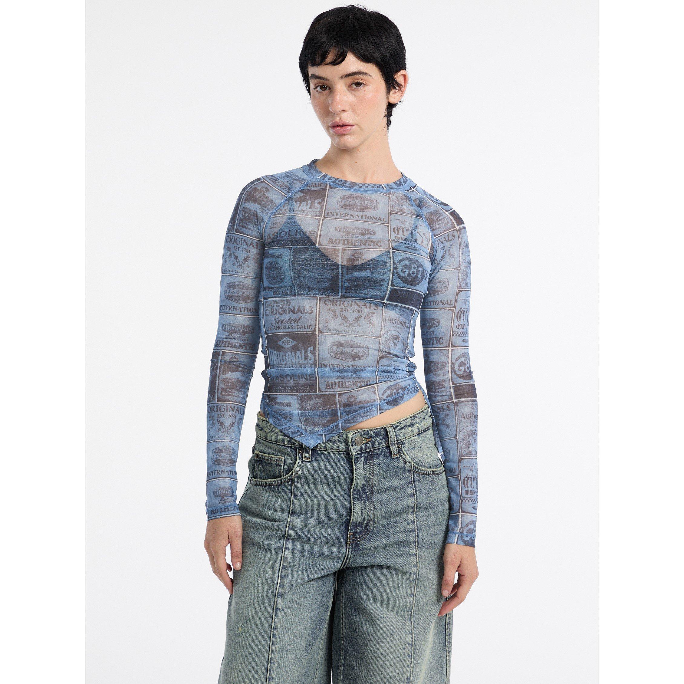 Pennant Blue - Guess - Women's Long-Sleeve T-Shirt - 1