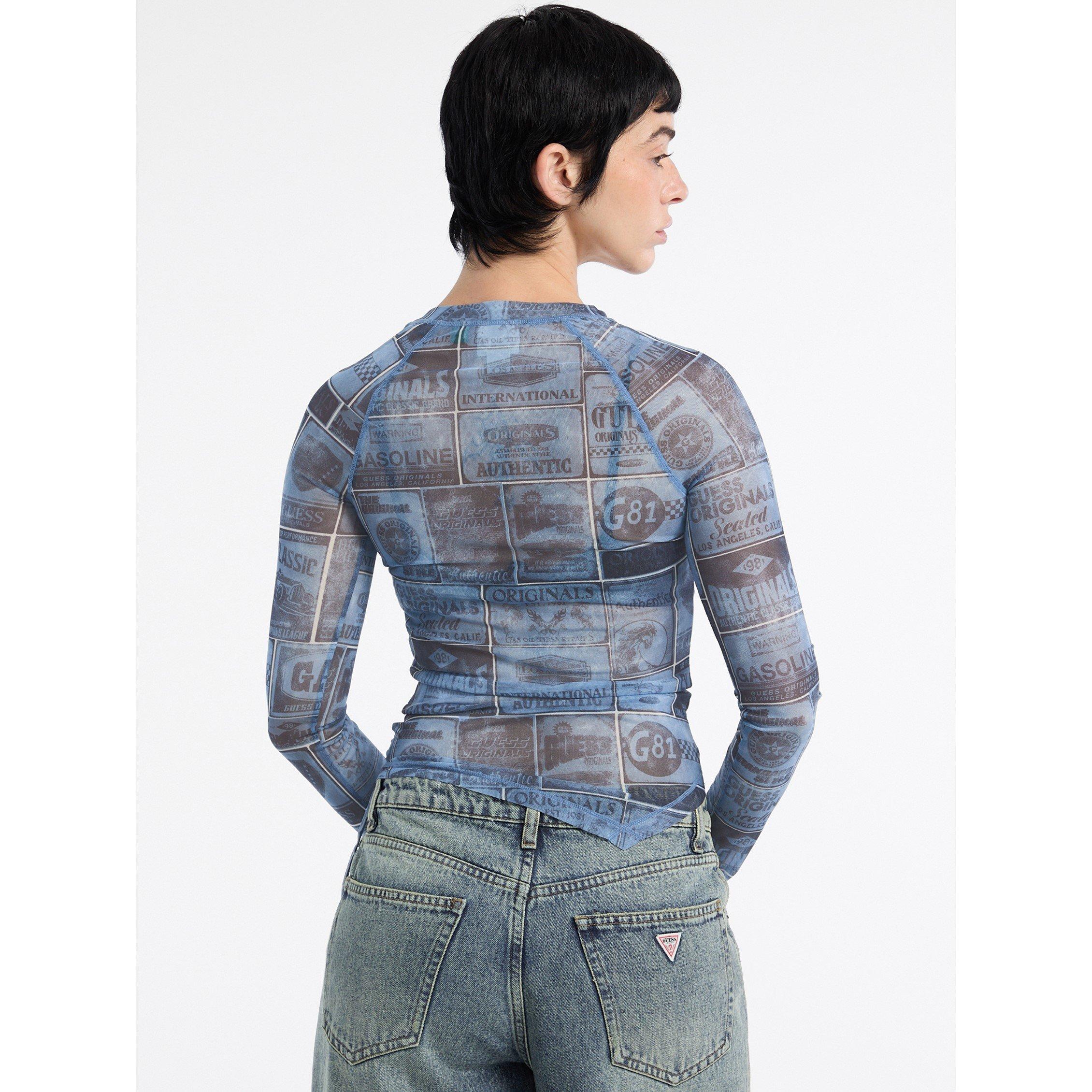 Pennant Blue - Guess - Women's Long-Sleeve T-Shirt - 2