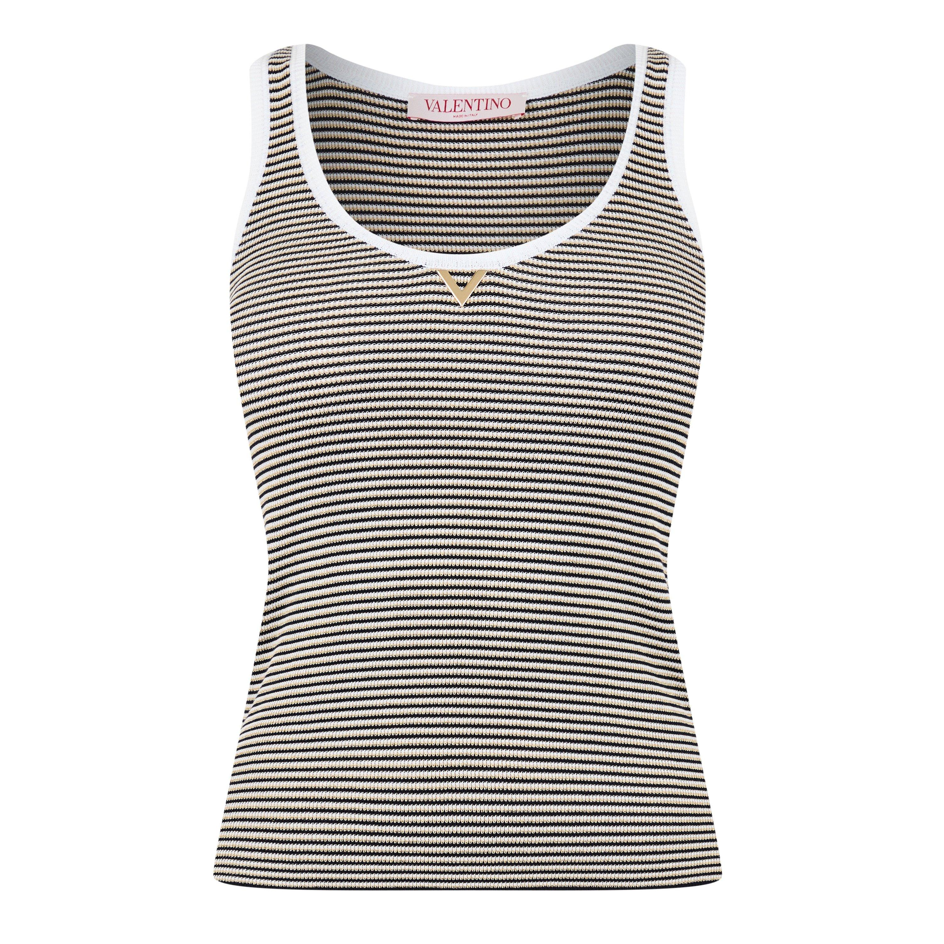 Avorio Navy Oro - Valentino - Ribbed Vest - 5