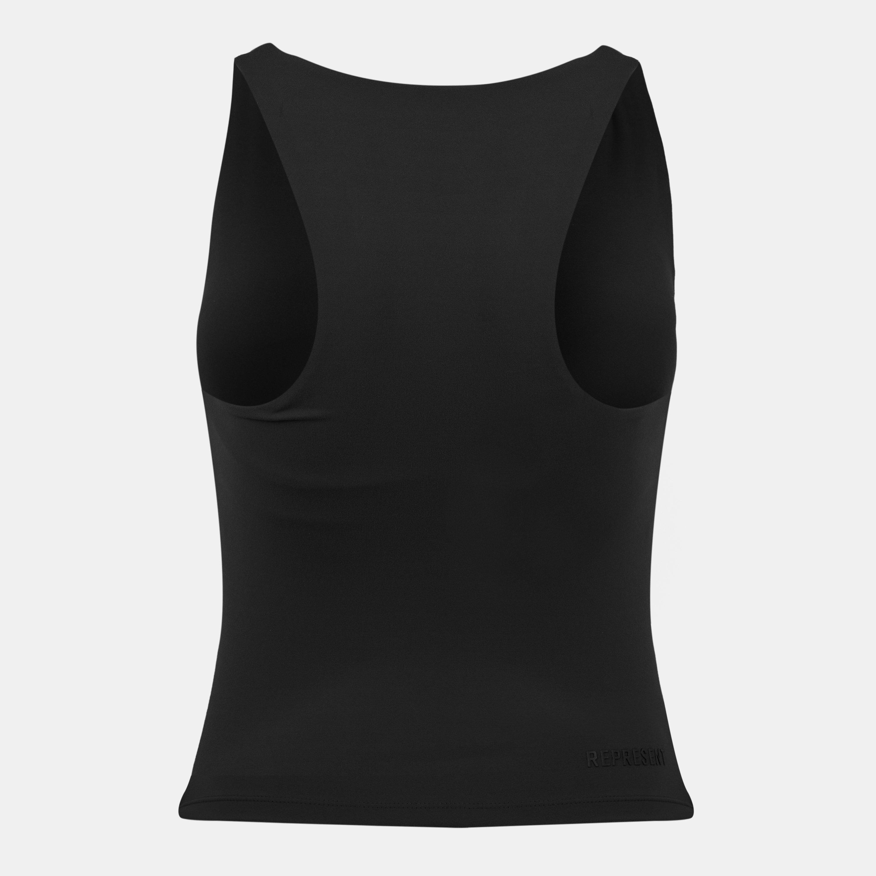 Jet Black - Represent - Women's V Neck Tank Top with Built-in Bra - 2