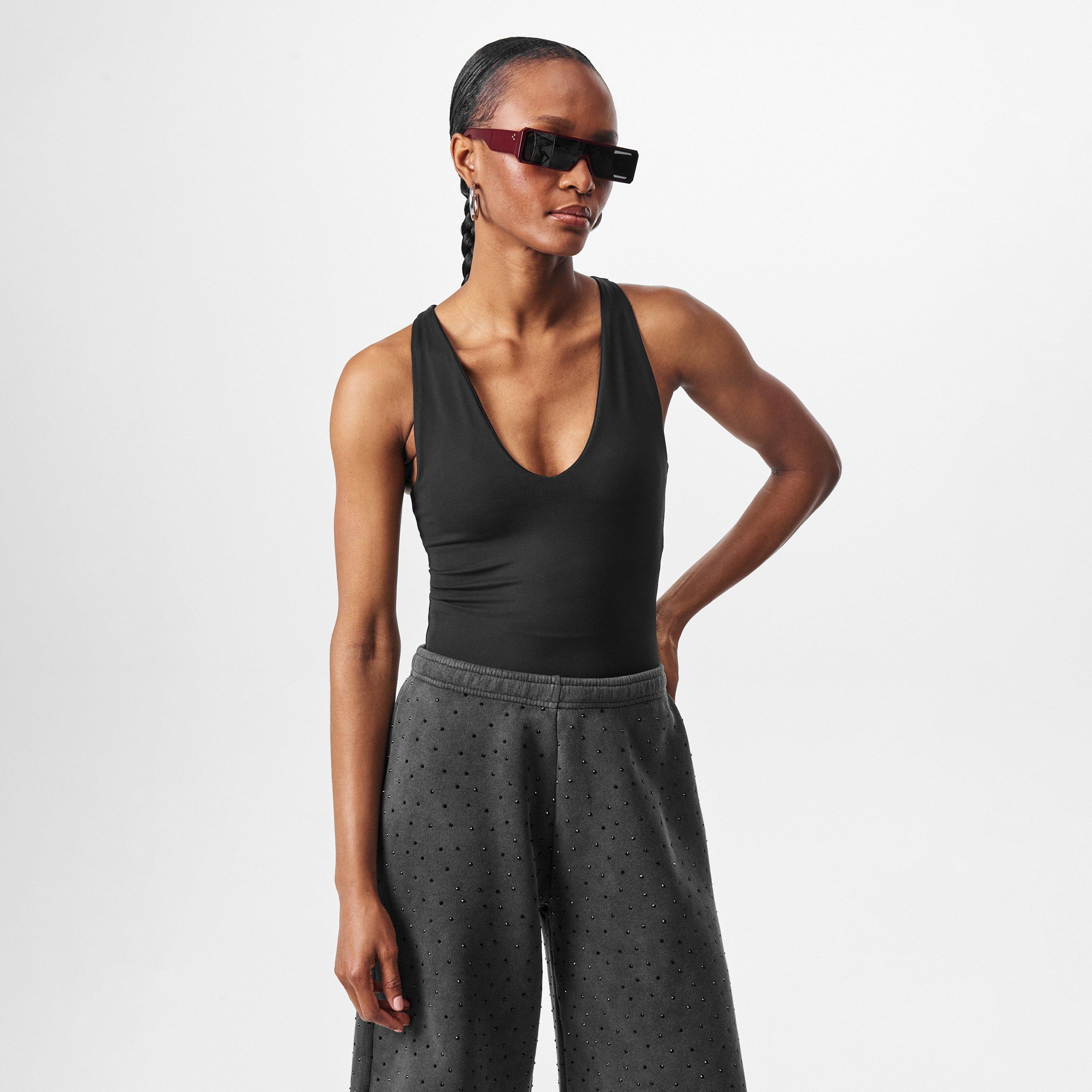 Jet Black - Represent - Women's V Neck Tank Top with Built-in Bra - 3