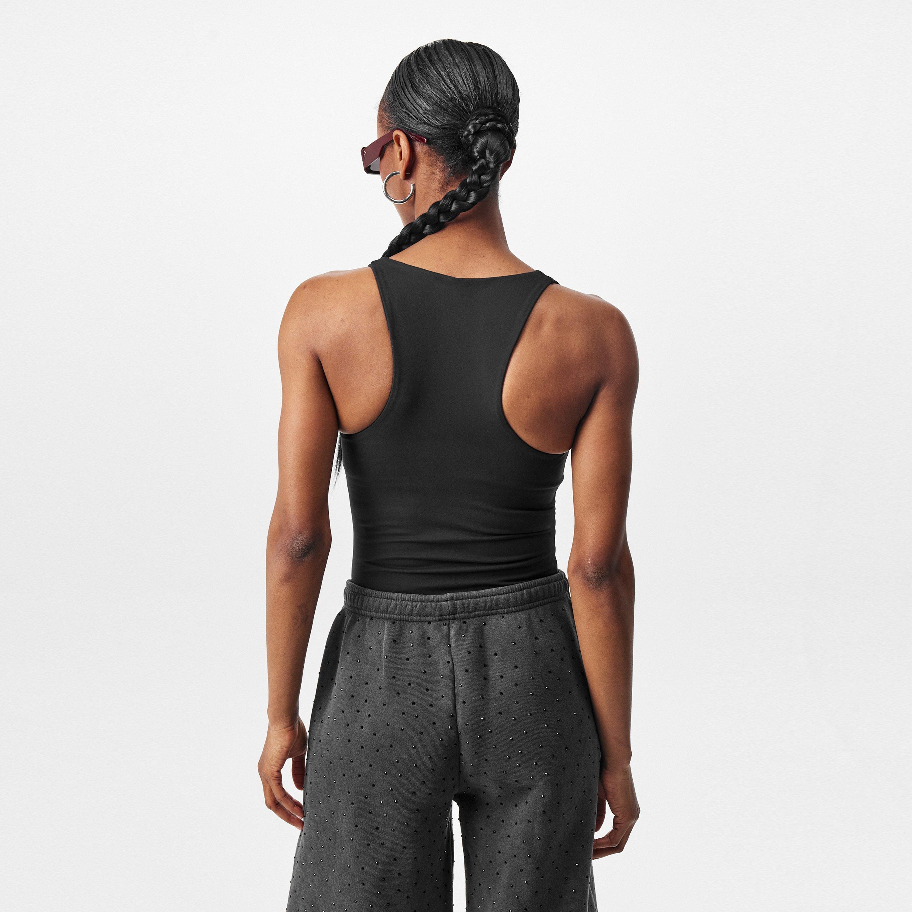 Jet Black - Represent - Women's V Neck Tank Top with Built-in Bra - 4