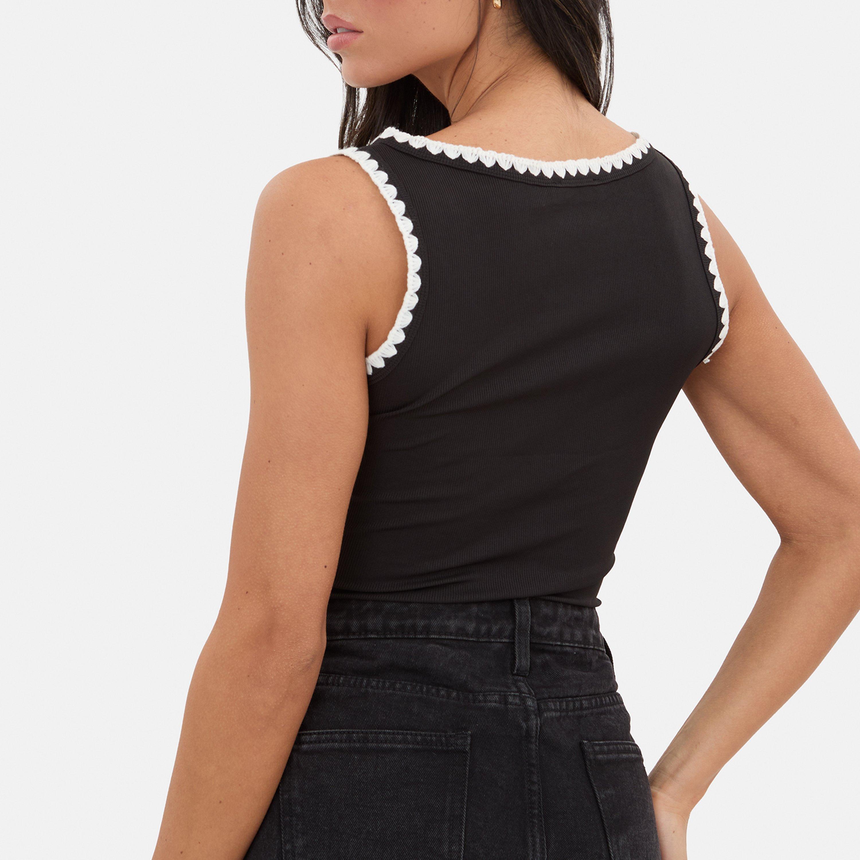 Black - I Saw It First - Whipstitch Vest Top - 3