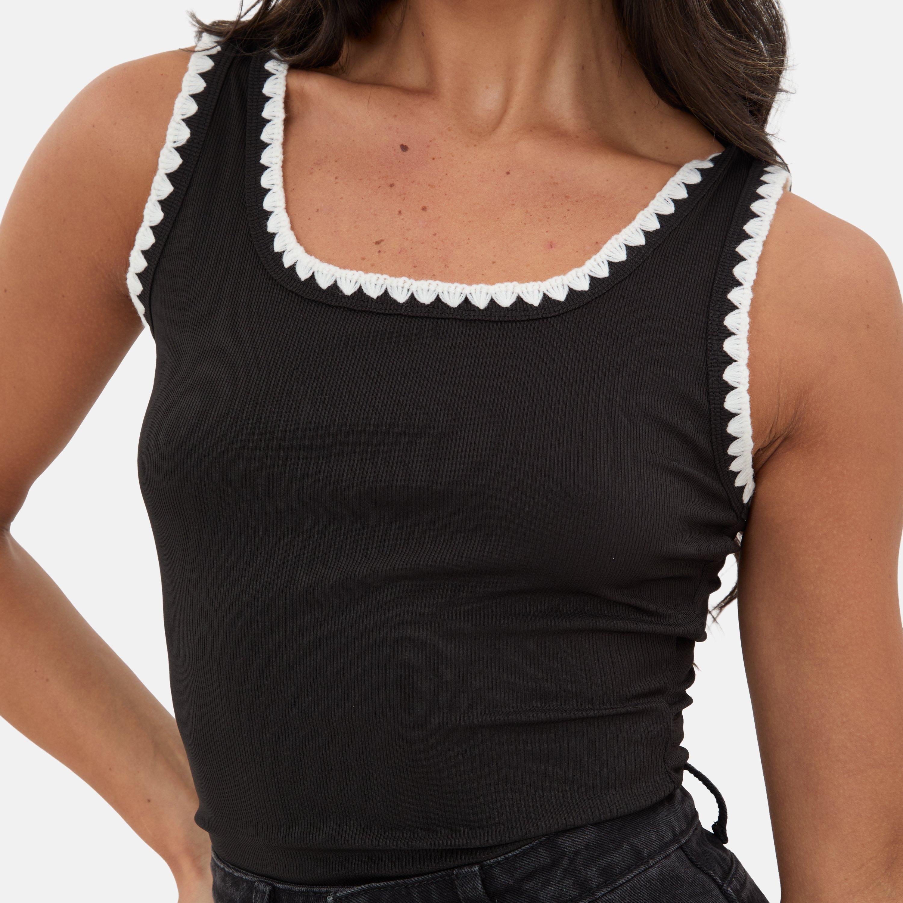 Black - I Saw It First - Whipstitch Vest Top - 4