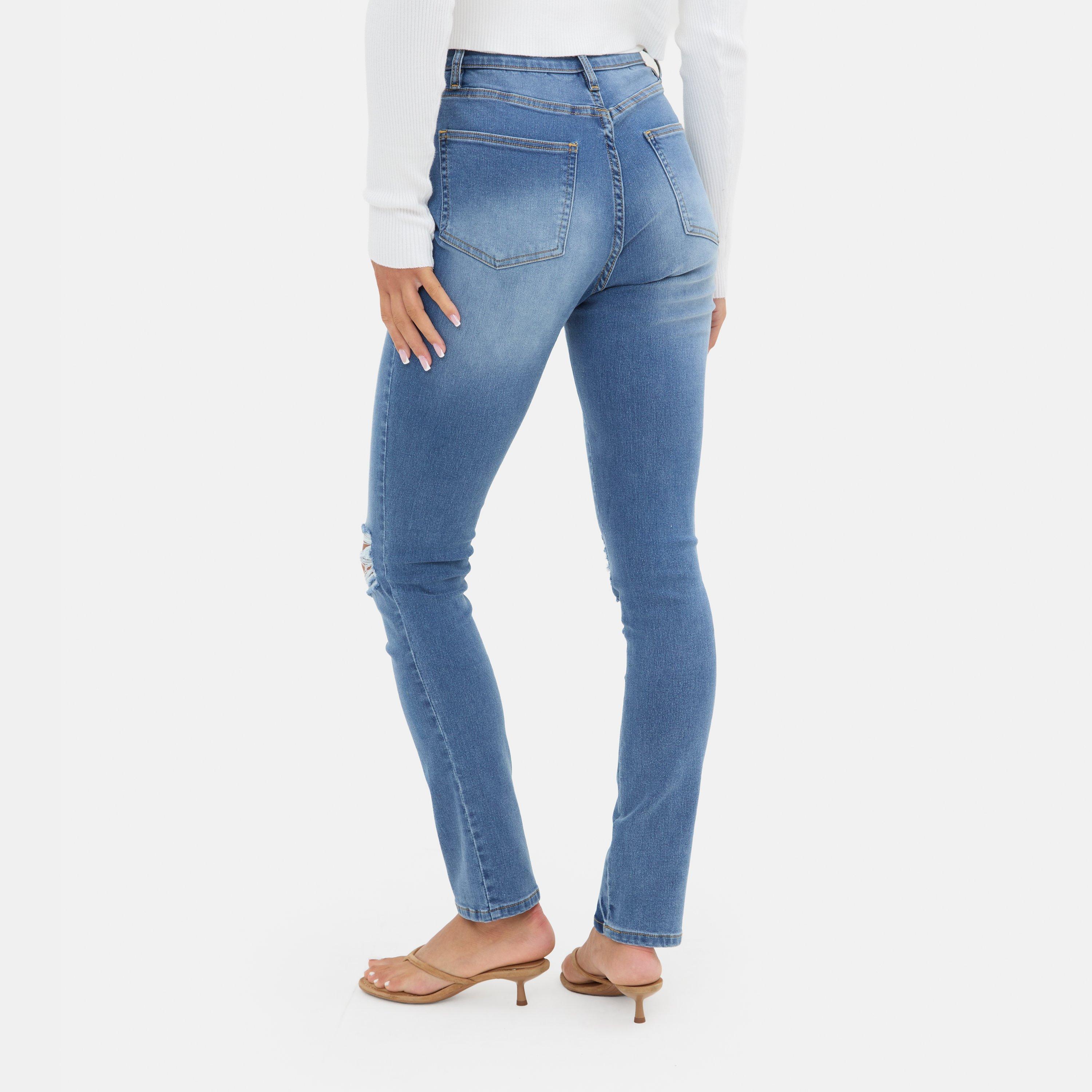 Mid Blue - I Saw It First - High Waisted Skinny Rip Jean - 2