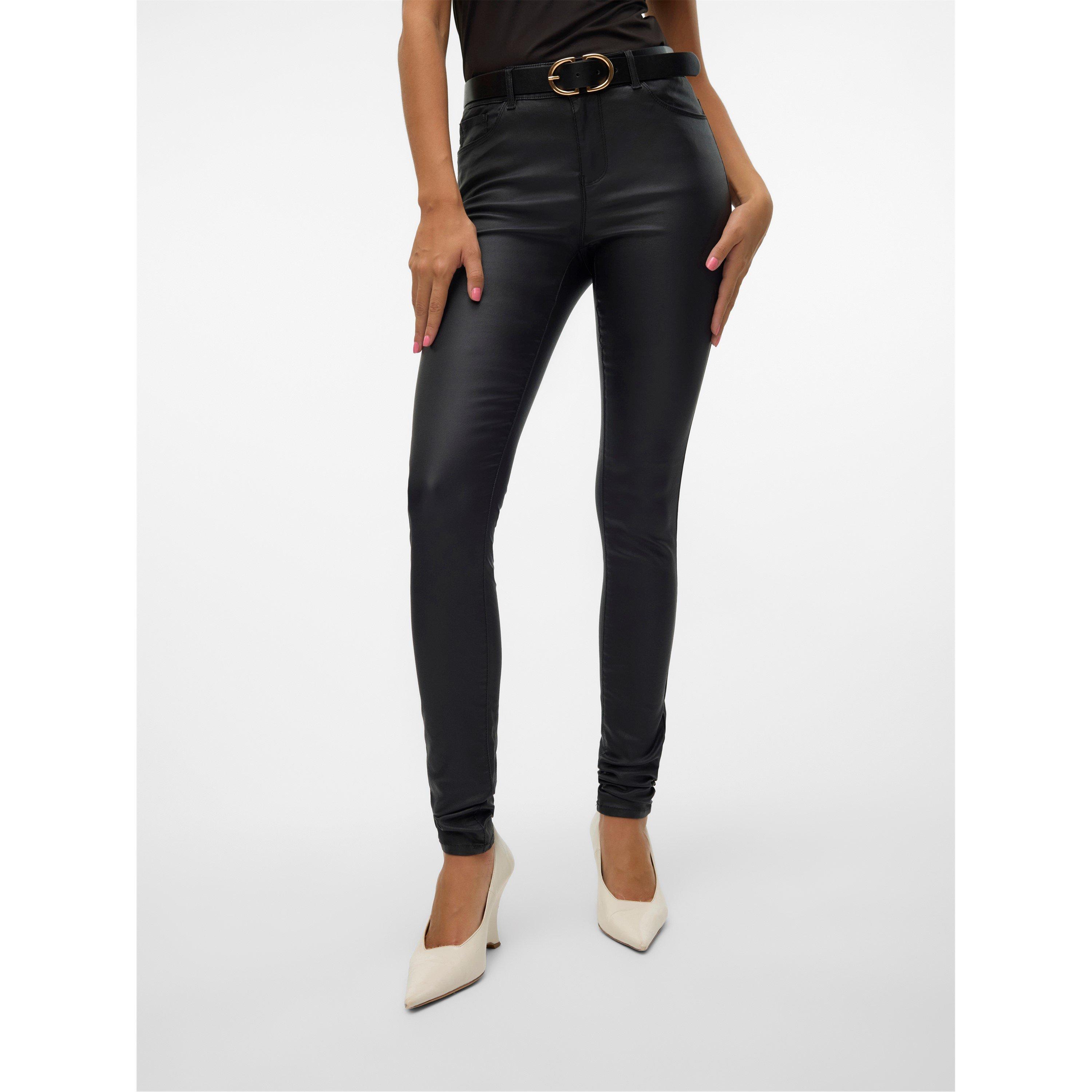 Zwart - Vero Moda - Mid Waist Coated Skinny Jeans - 3