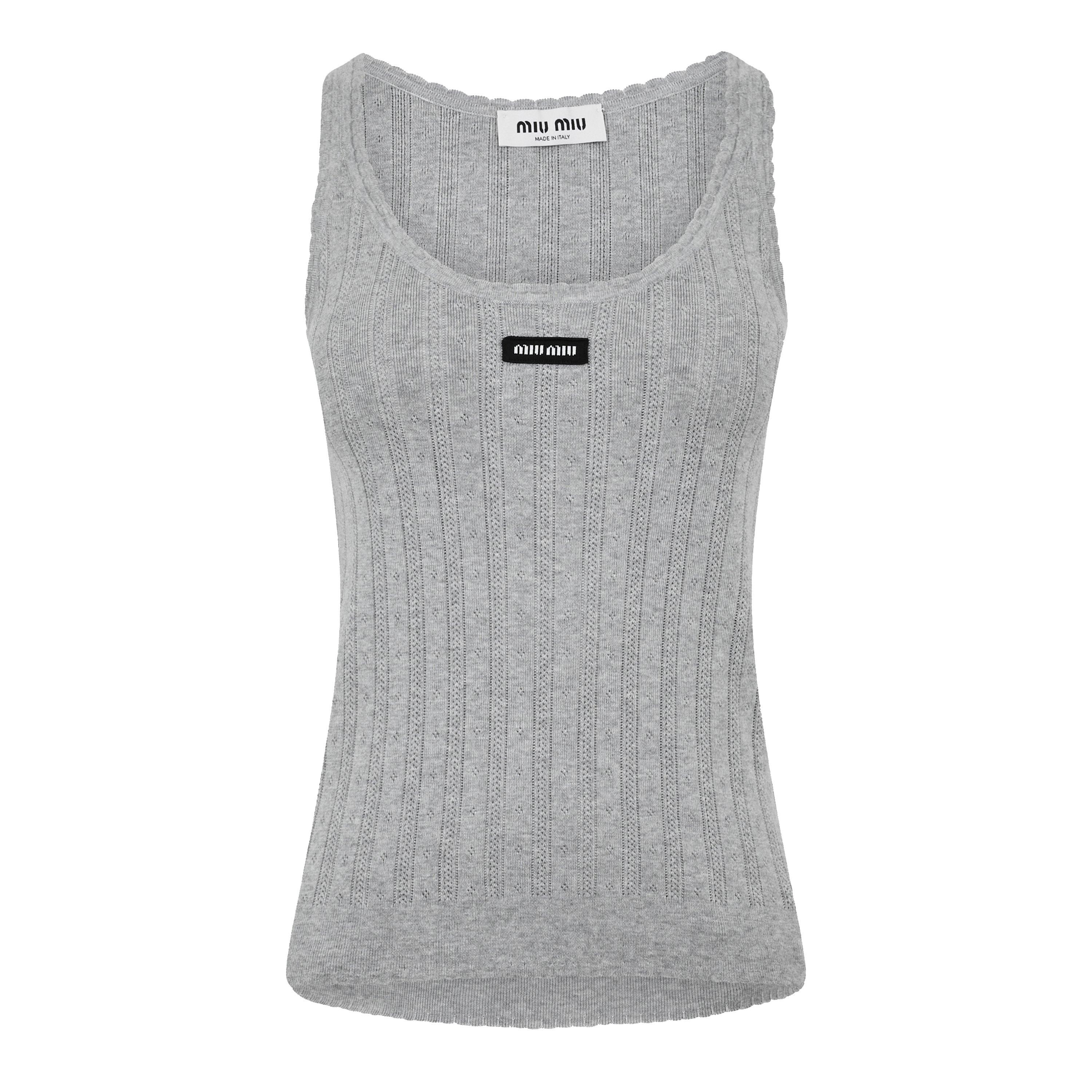 Miu Miu Women's Tank Top - Grigio - Size 40 (UK 8)