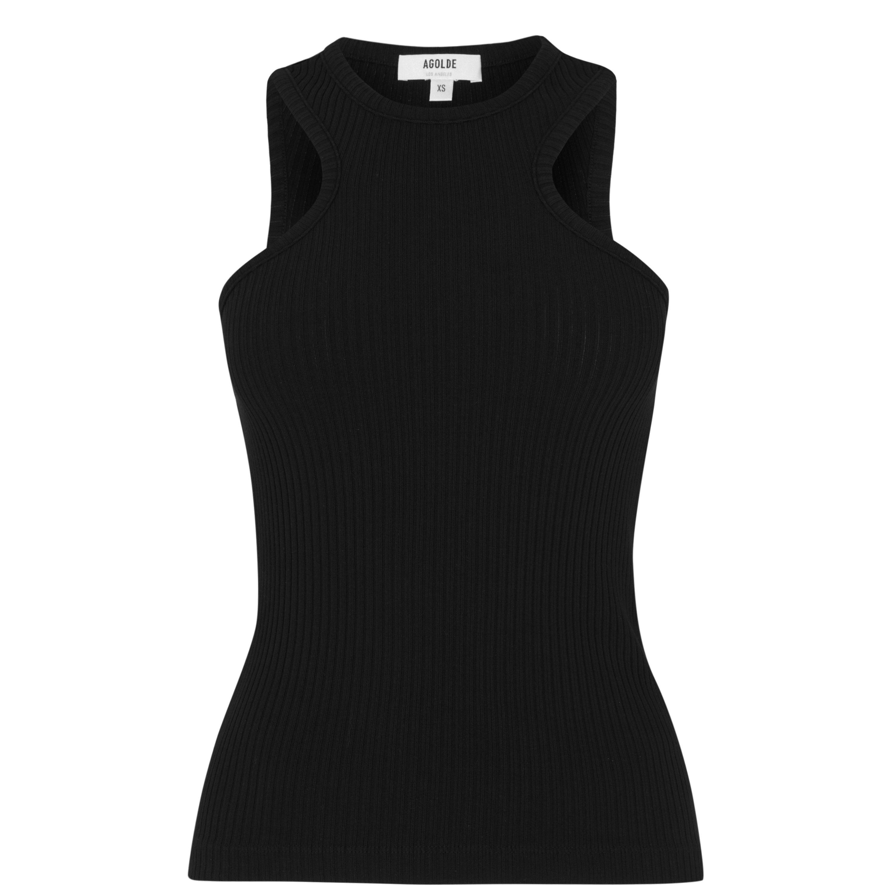 Black - Agolde - Bea Cutaway Tank Top - 5
