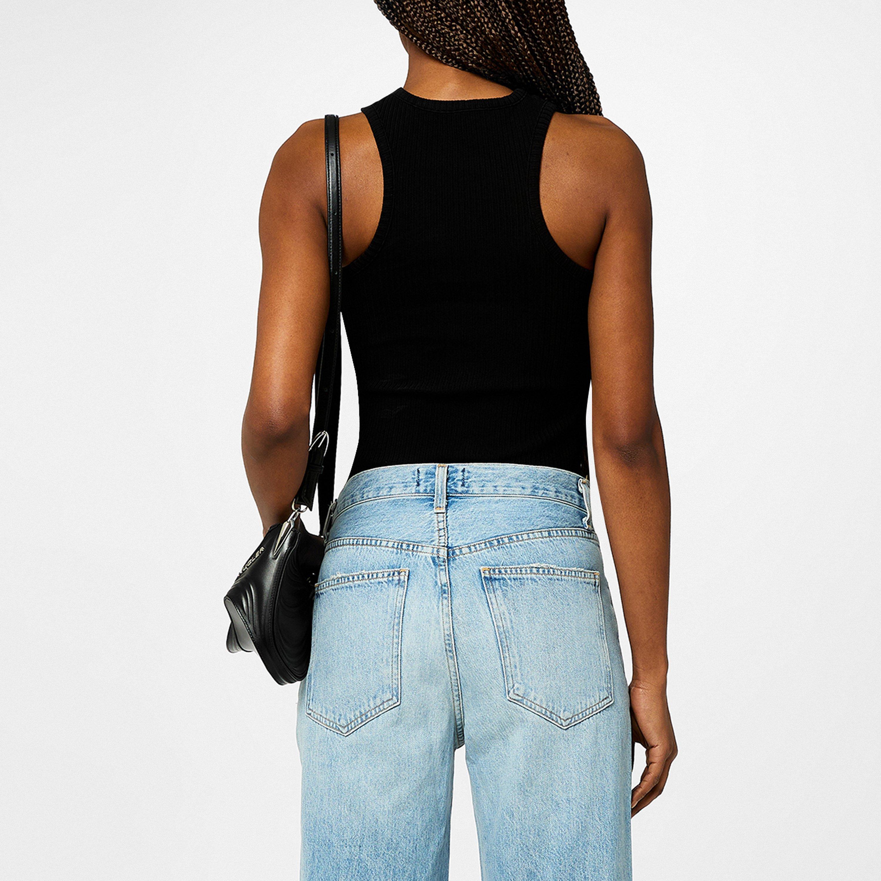 Black - Agolde - Bea Cutaway Tank Top - 3