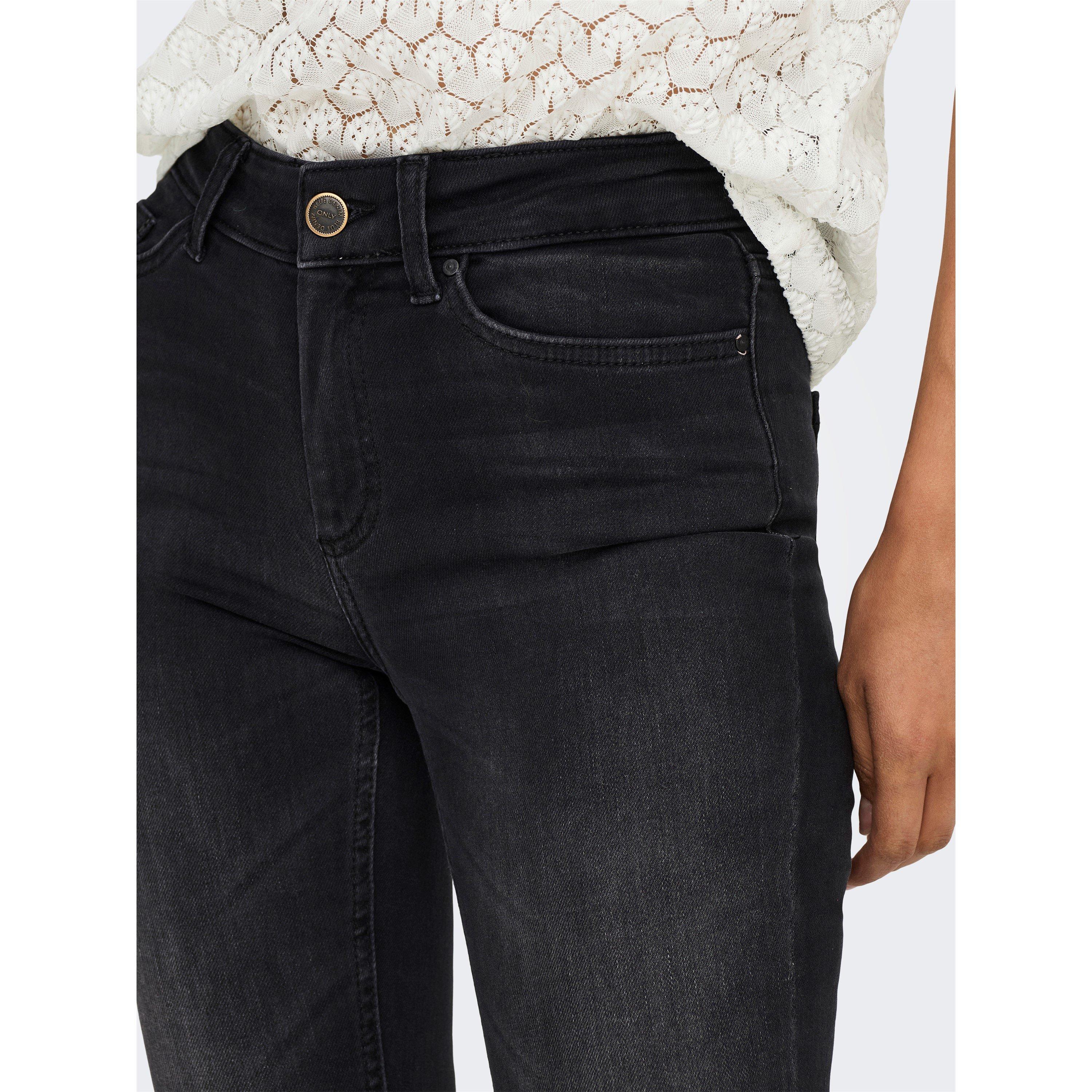 Schwarz - Only - Raw Hem Skinny Jeans - 4