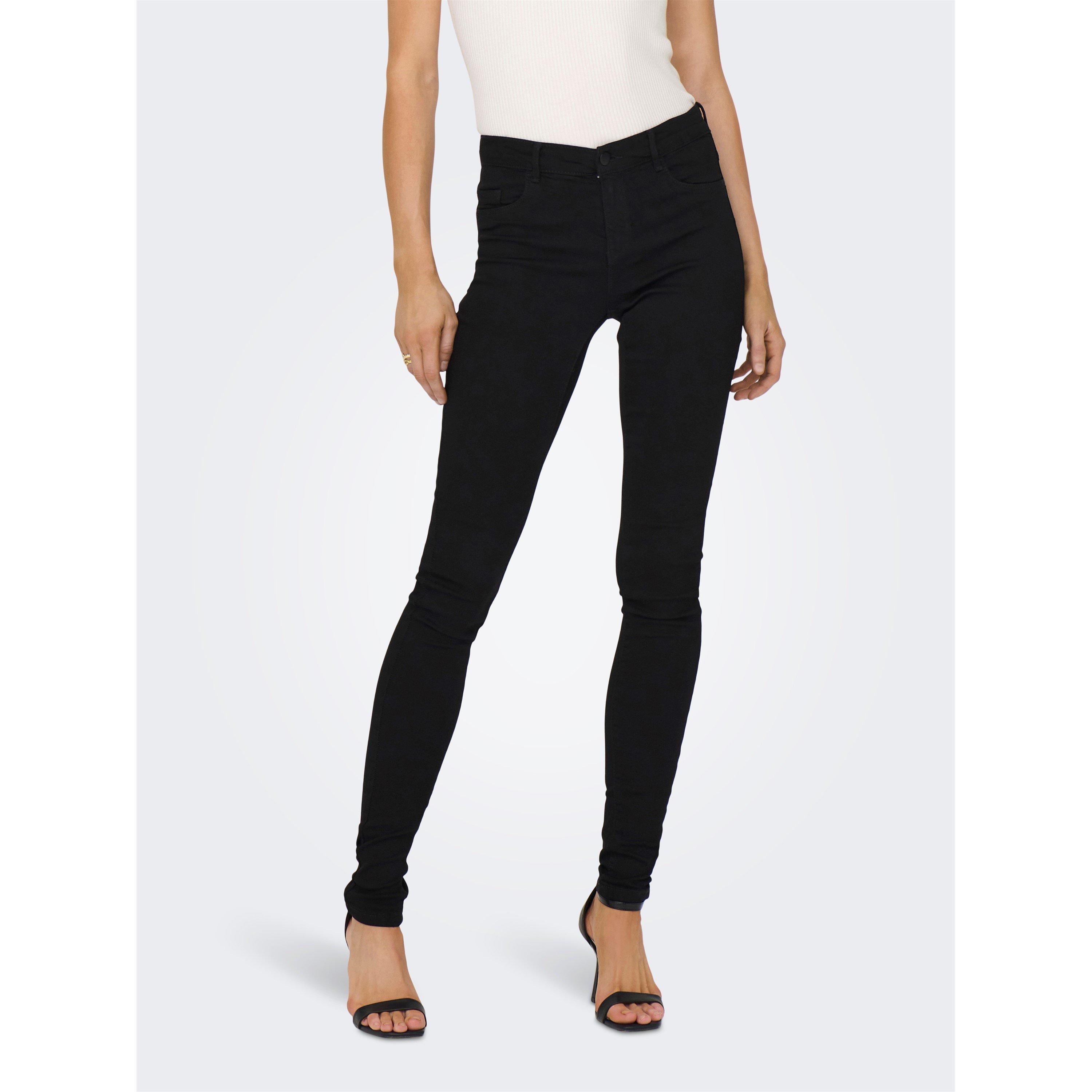 Only Women's Rain Skinny Jeans - Black Denim - XS L30