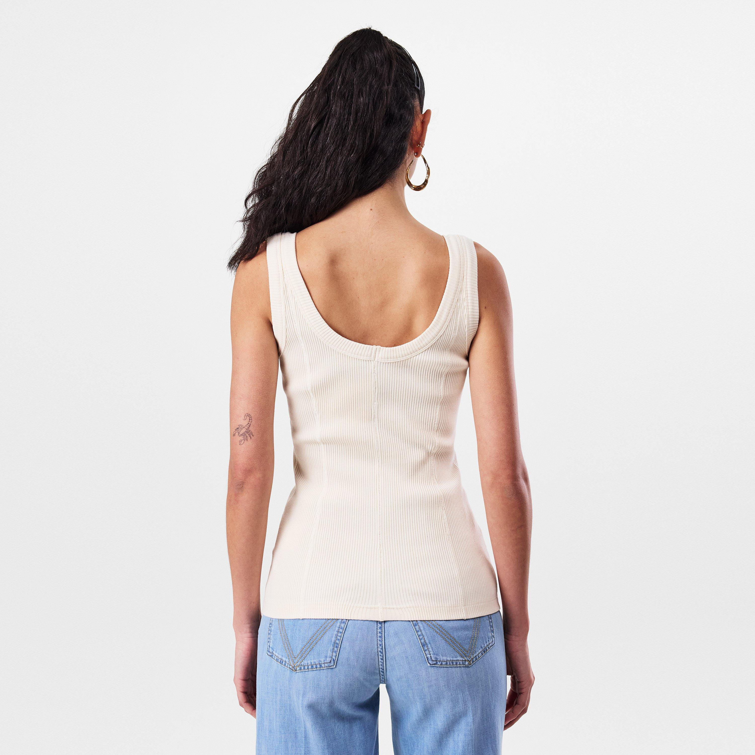 Sea Salt - Bottega Veneta - Compact Cotton Rib Jersey Tank Top - 4