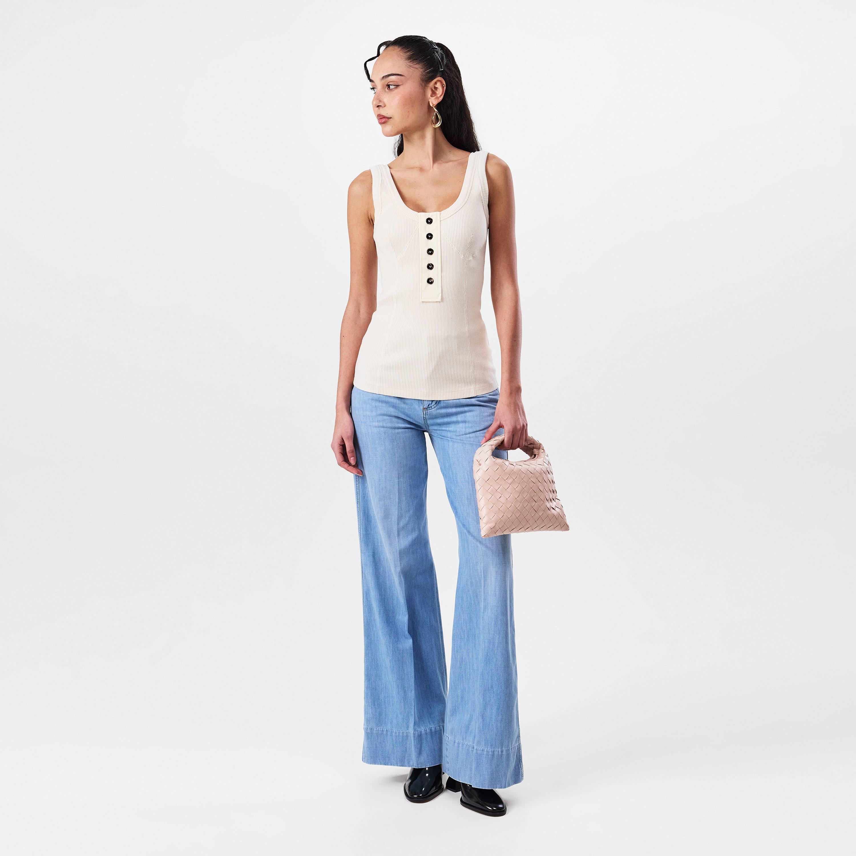 Sea Salt - Bottega Veneta - Compact Cotton Rib Jersey Tank Top - 6