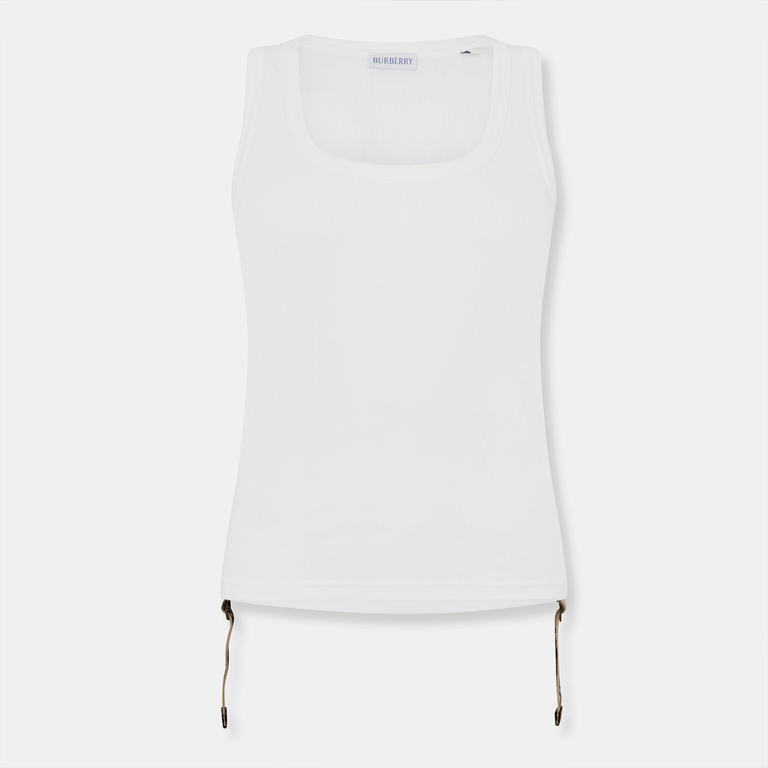 White - Burberry - Ruched Buckle Tank Top - 1
