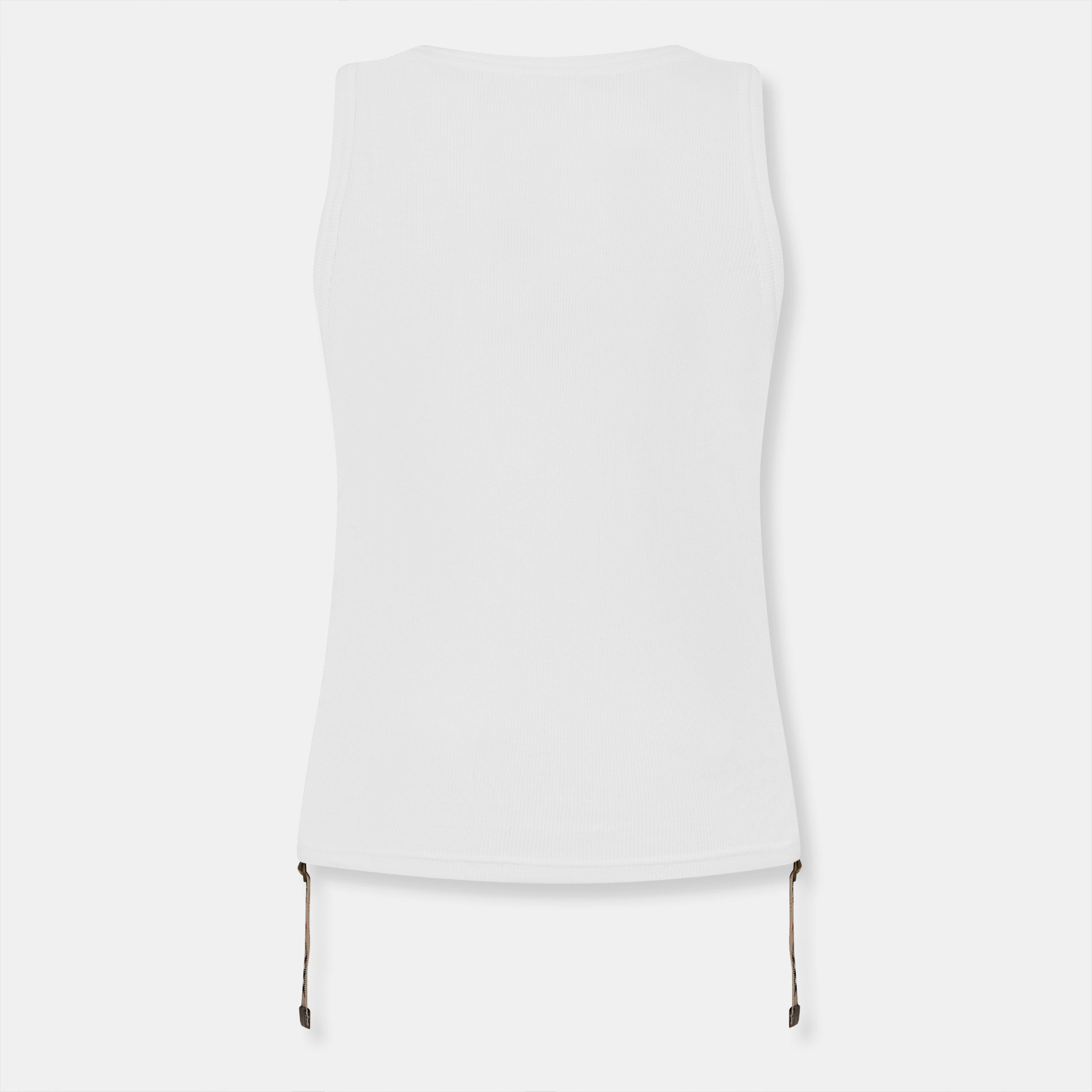 White - Burberry - Ruched Buckle Tank Top - 2