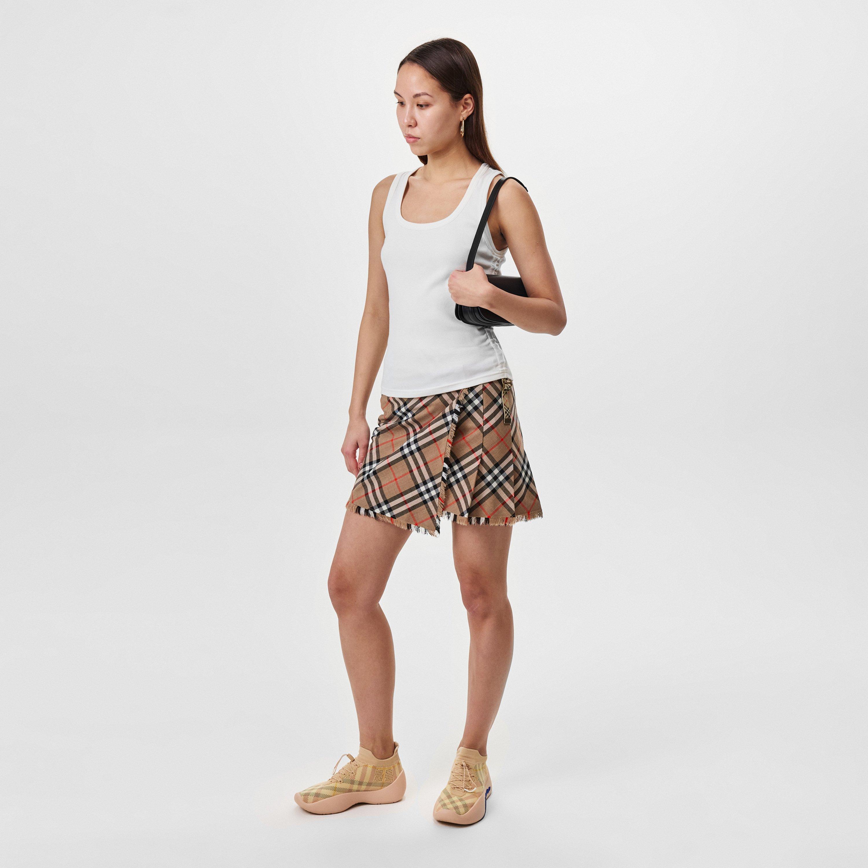 White - Burberry - Ruched Buckle Tank Top - 6