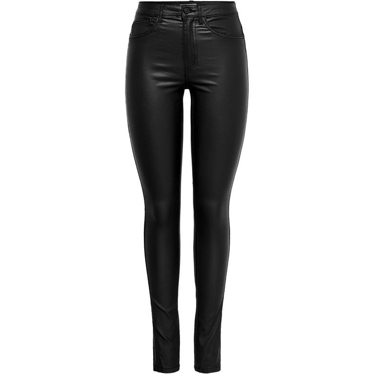 Noir - Only - Only PU Coated Trousers For Ladies - 1
