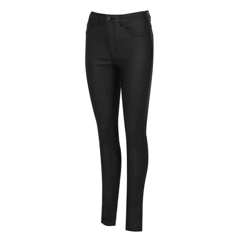 Noir - Only - Only PU Coated Trousers For Ladies - 7