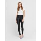 Noir - Only - Only PU Coated Trousers For Ladies - 3