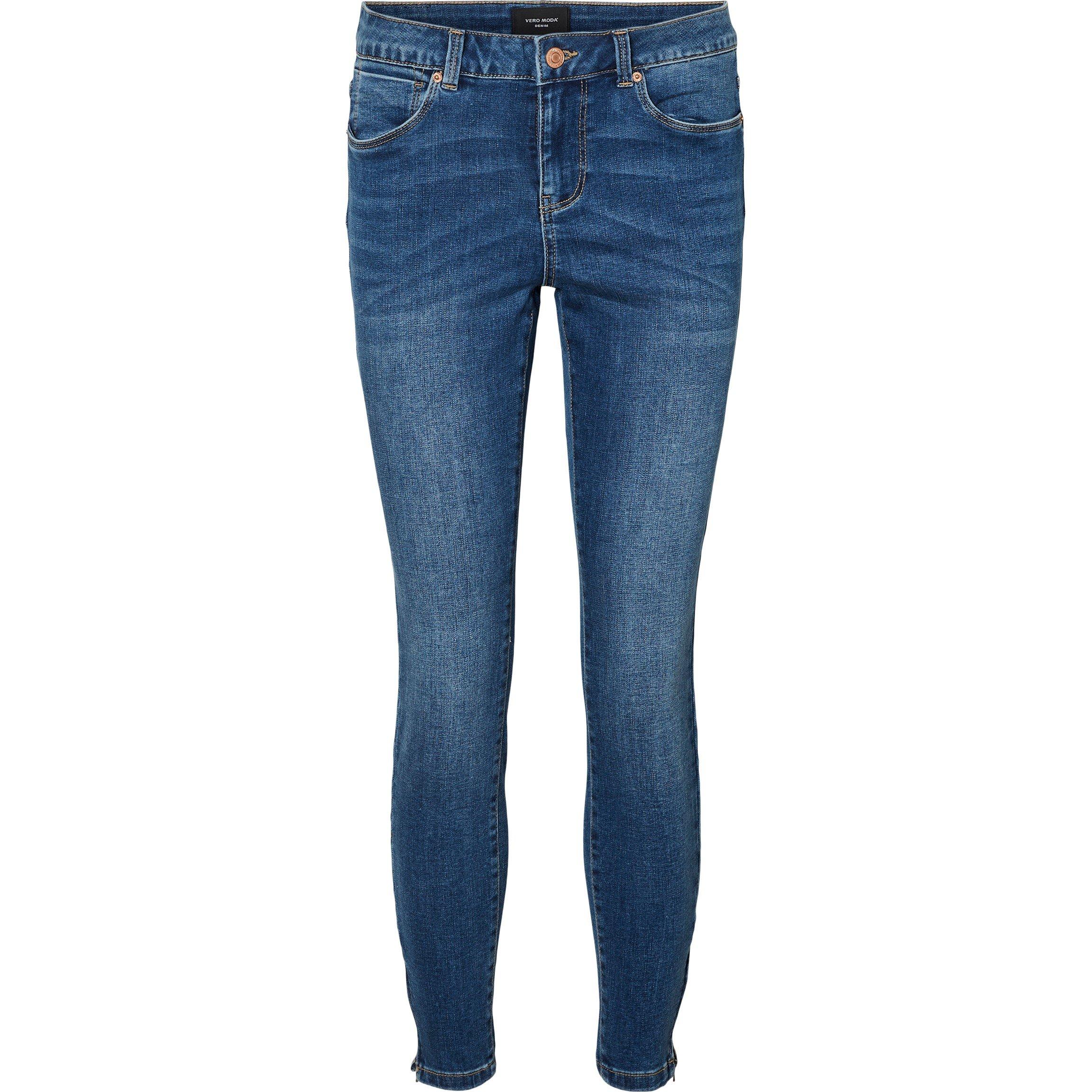 Mittleres Blau Denim - Vero Moda - Women's Tilde Midrise Slim Ankle Zipped Skinny Jeans - 5