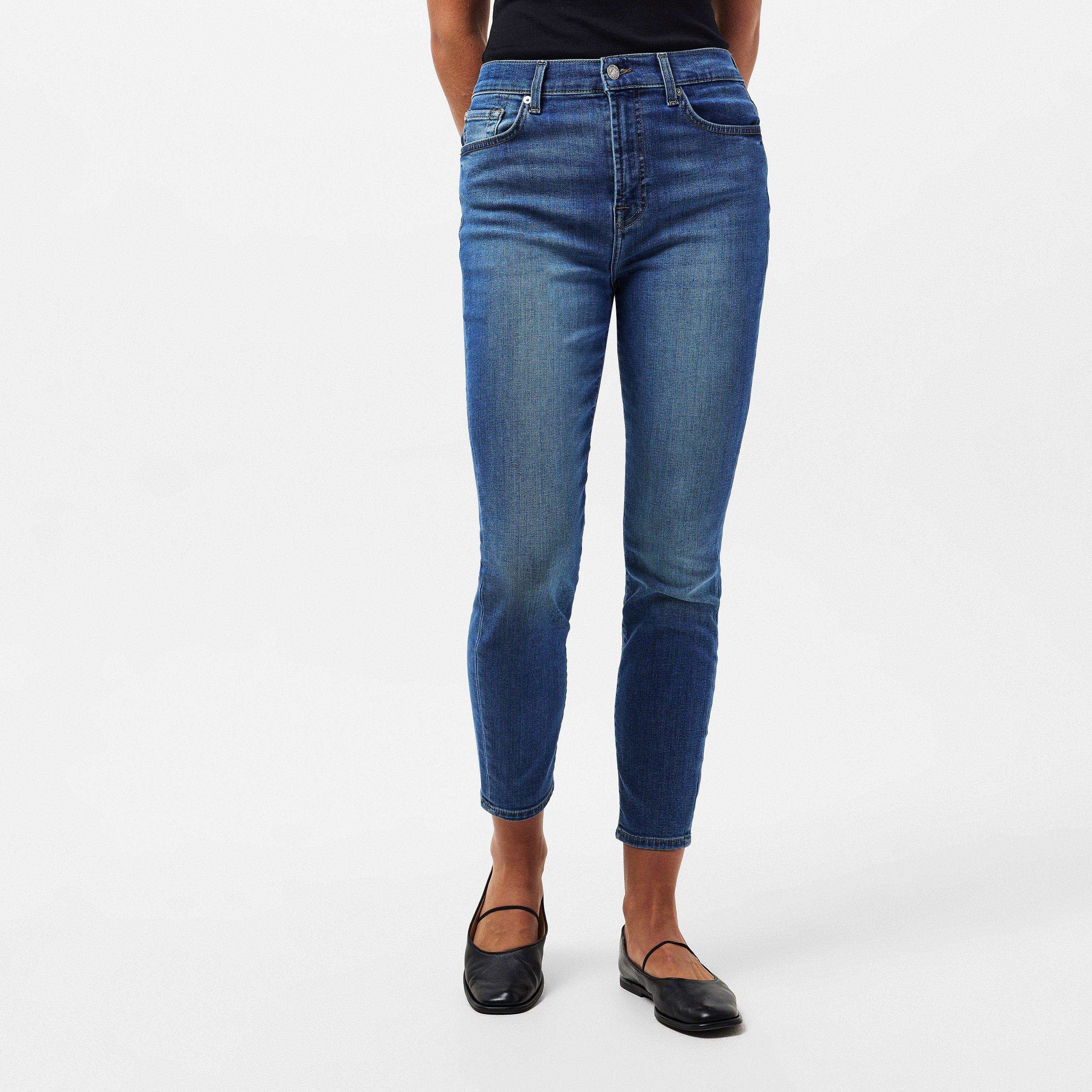 Mid Blue - 7 For All Mankind - Women's Ankle Skinny Jeans - 3