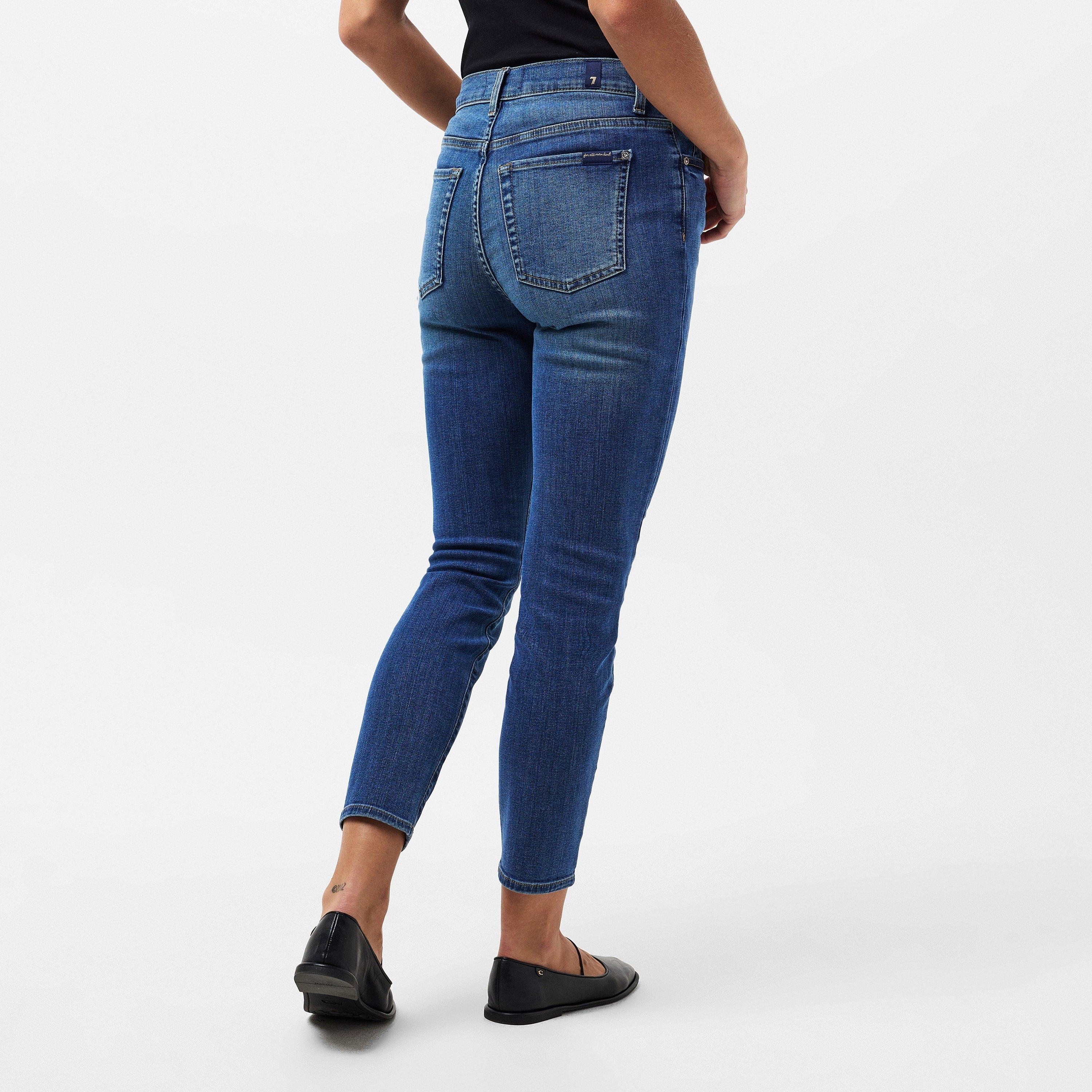 Mid Blue - 7 For All Mankind - Women's Ankle Skinny Jeans - 4