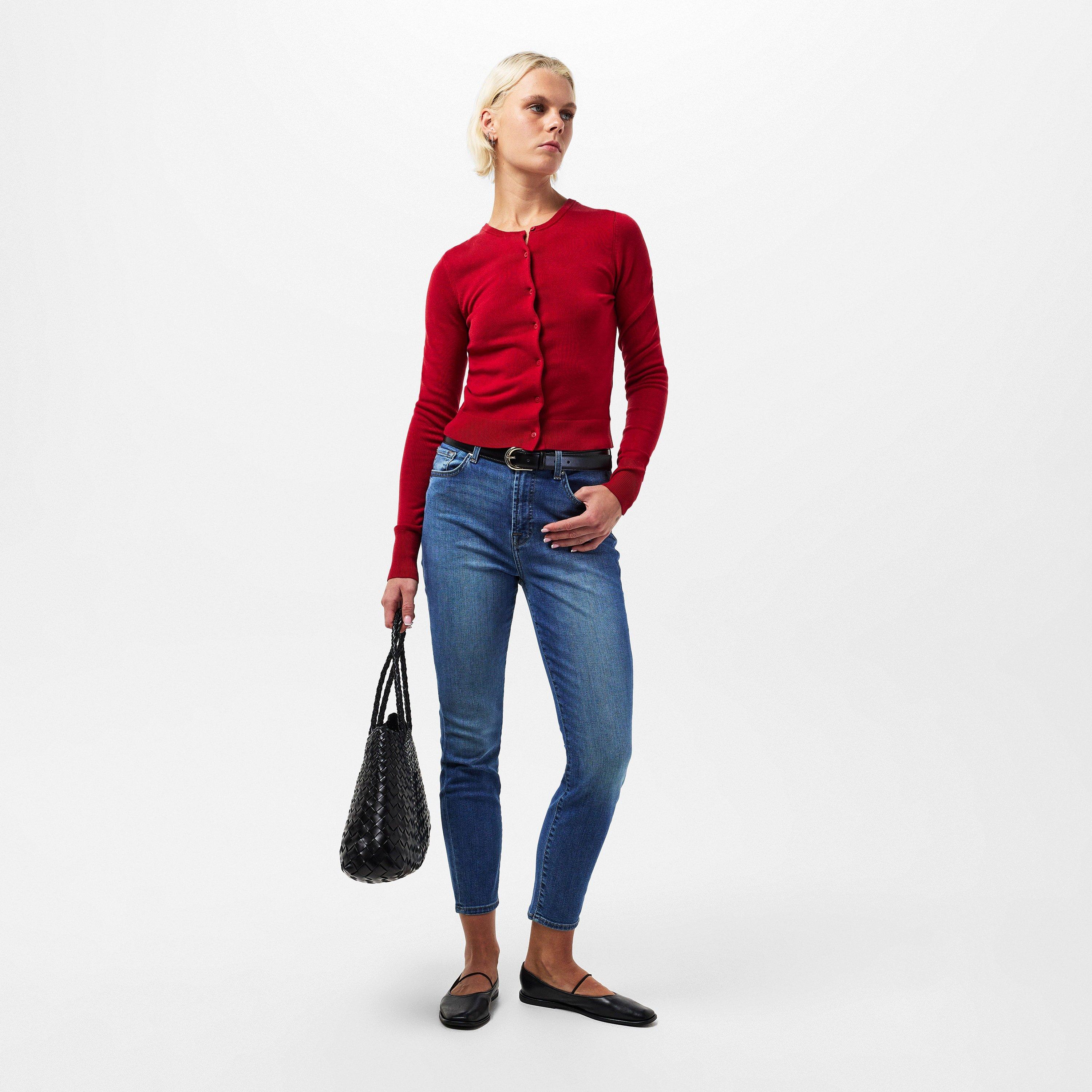 Mid Blue - 7 For All Mankind - Women's Ankle Skinny Jeans - 6