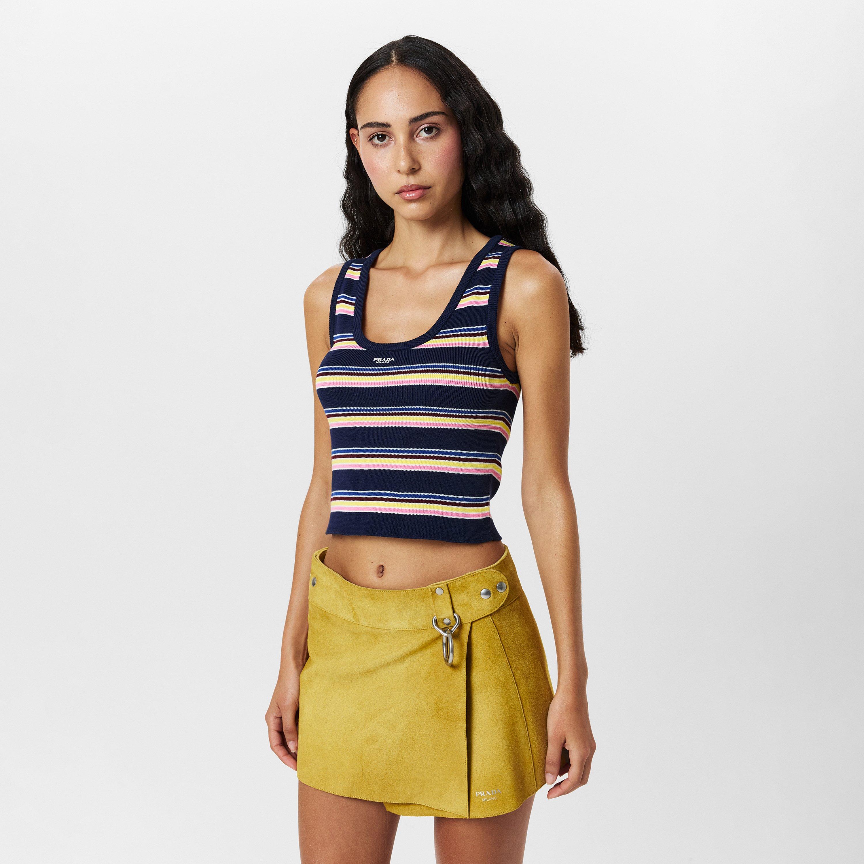 Bleu - Prada - Women's Striped Vest - 3