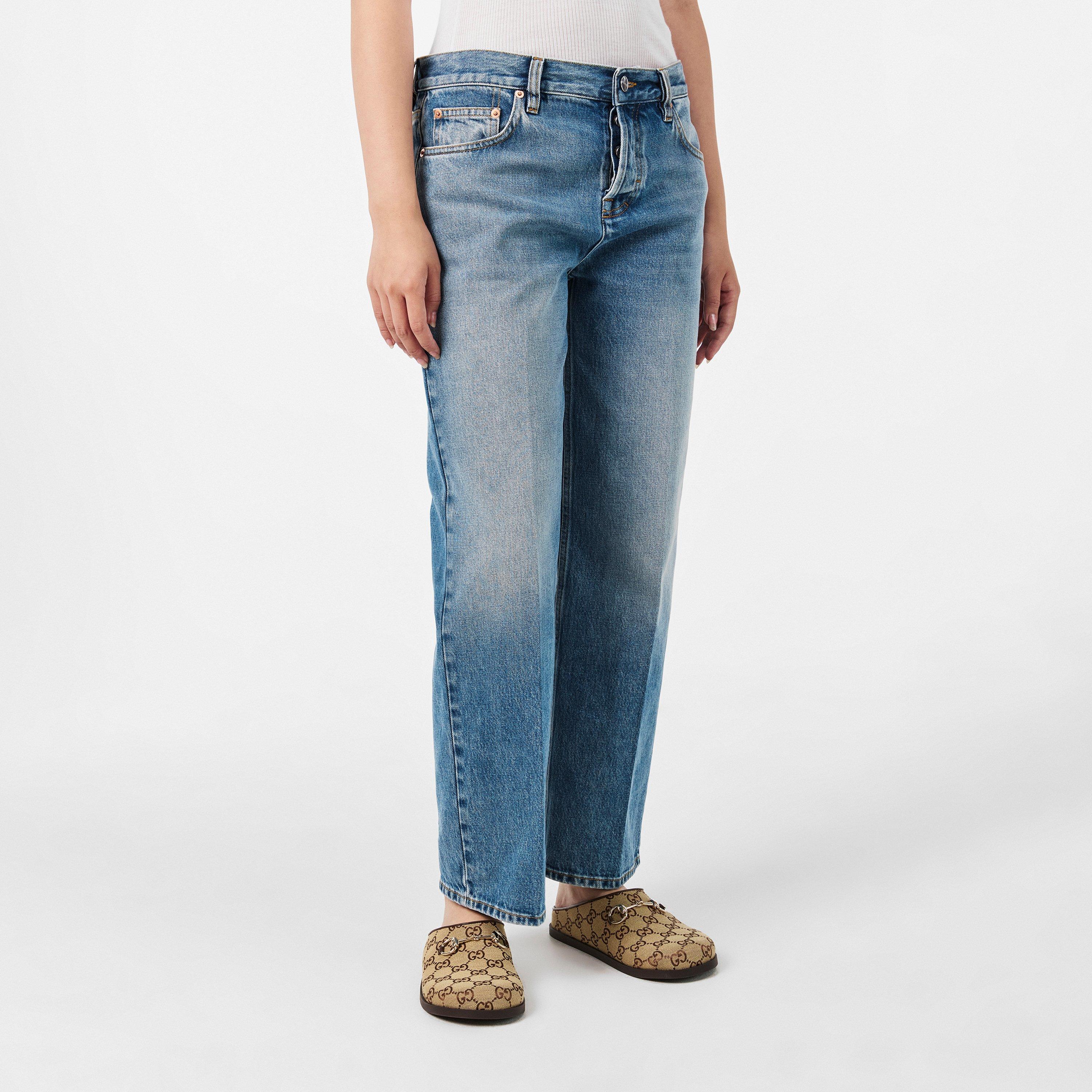 Light Blue - Gucci - Women's Slim Jeans - 3