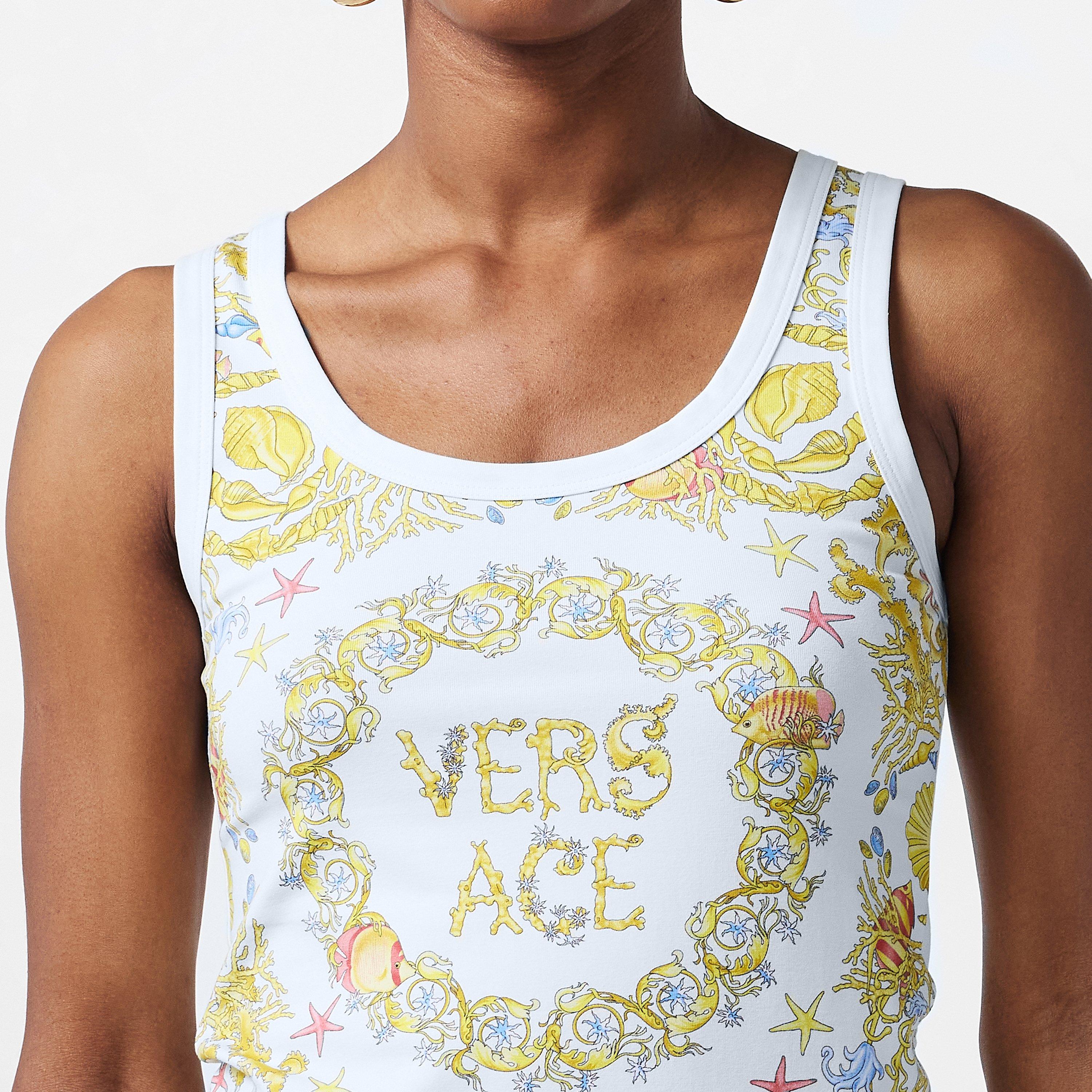 Eggshell - Versace - Women's Barocco Printed Tank Vest - 5