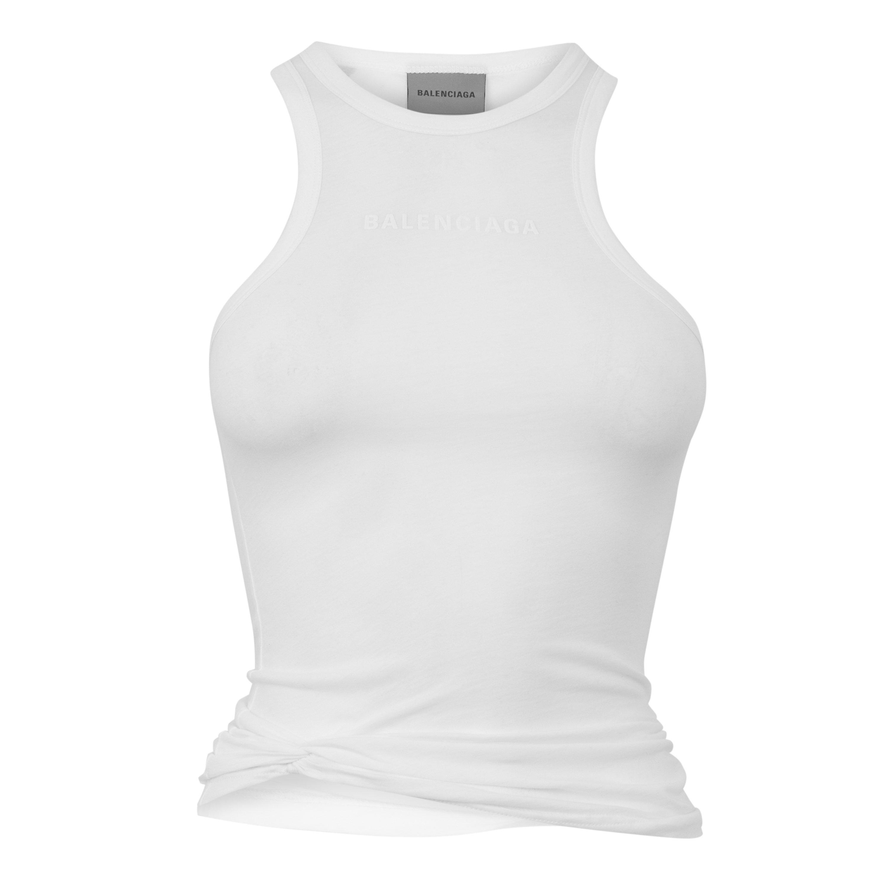 White - Balenciaga - Bal Knotted Tank Top Ld64 - 1