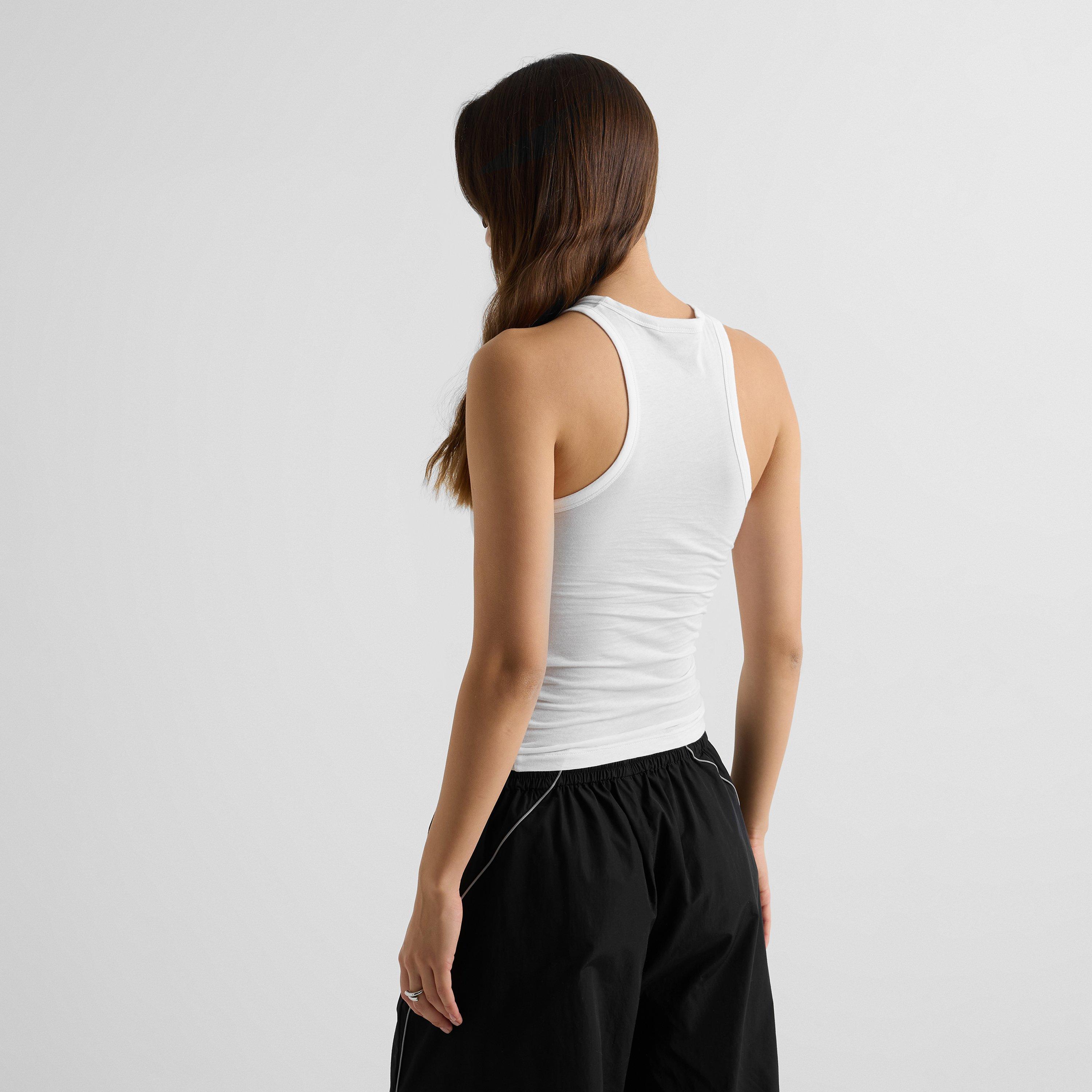 White - Balenciaga - Women's Knotted Cotton Tank Top - 4